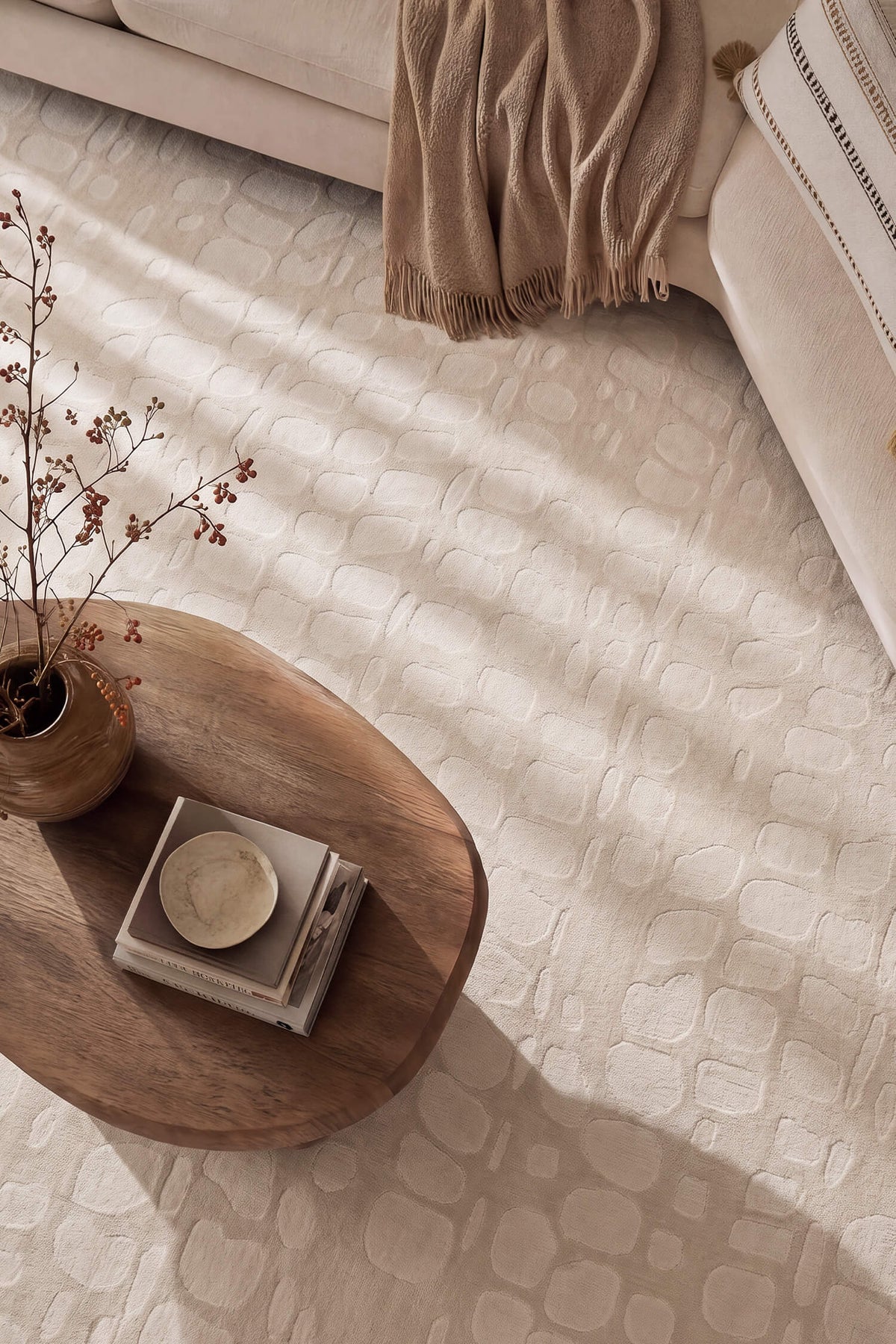 Cavo Textured Washable Rug - Beige