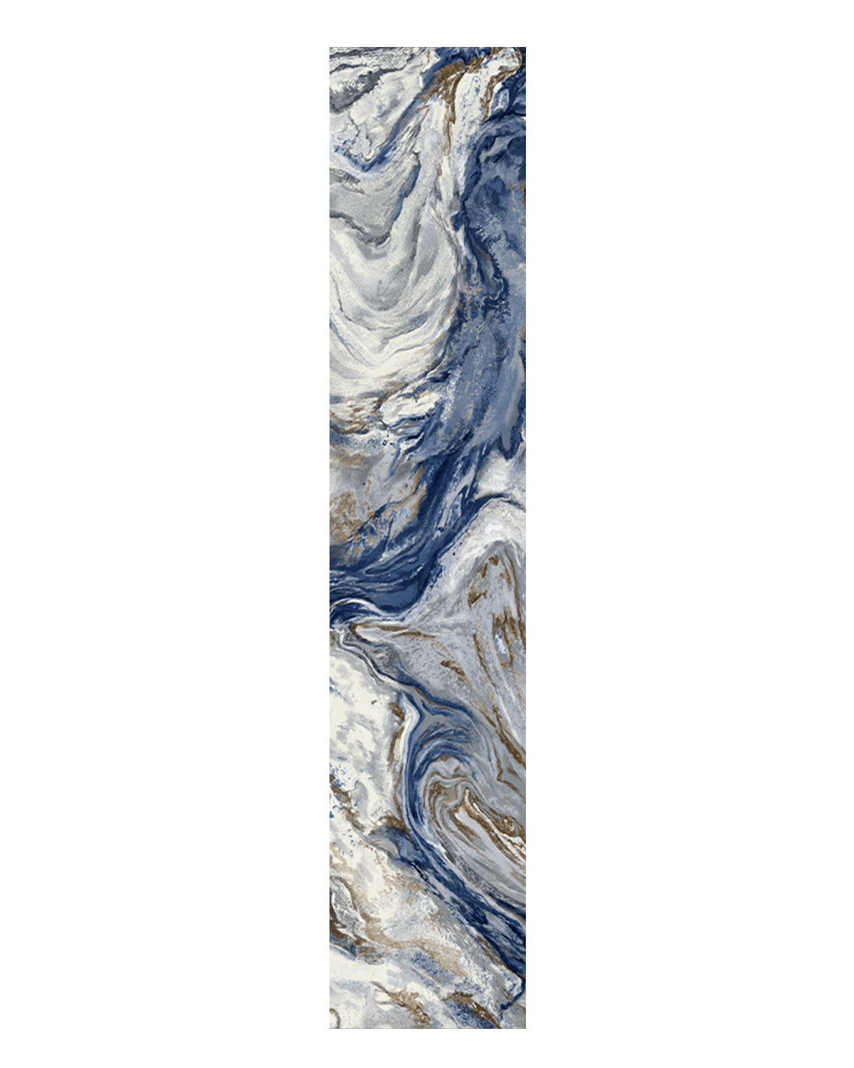 Marble Washable Area Rug - Blue/Gold