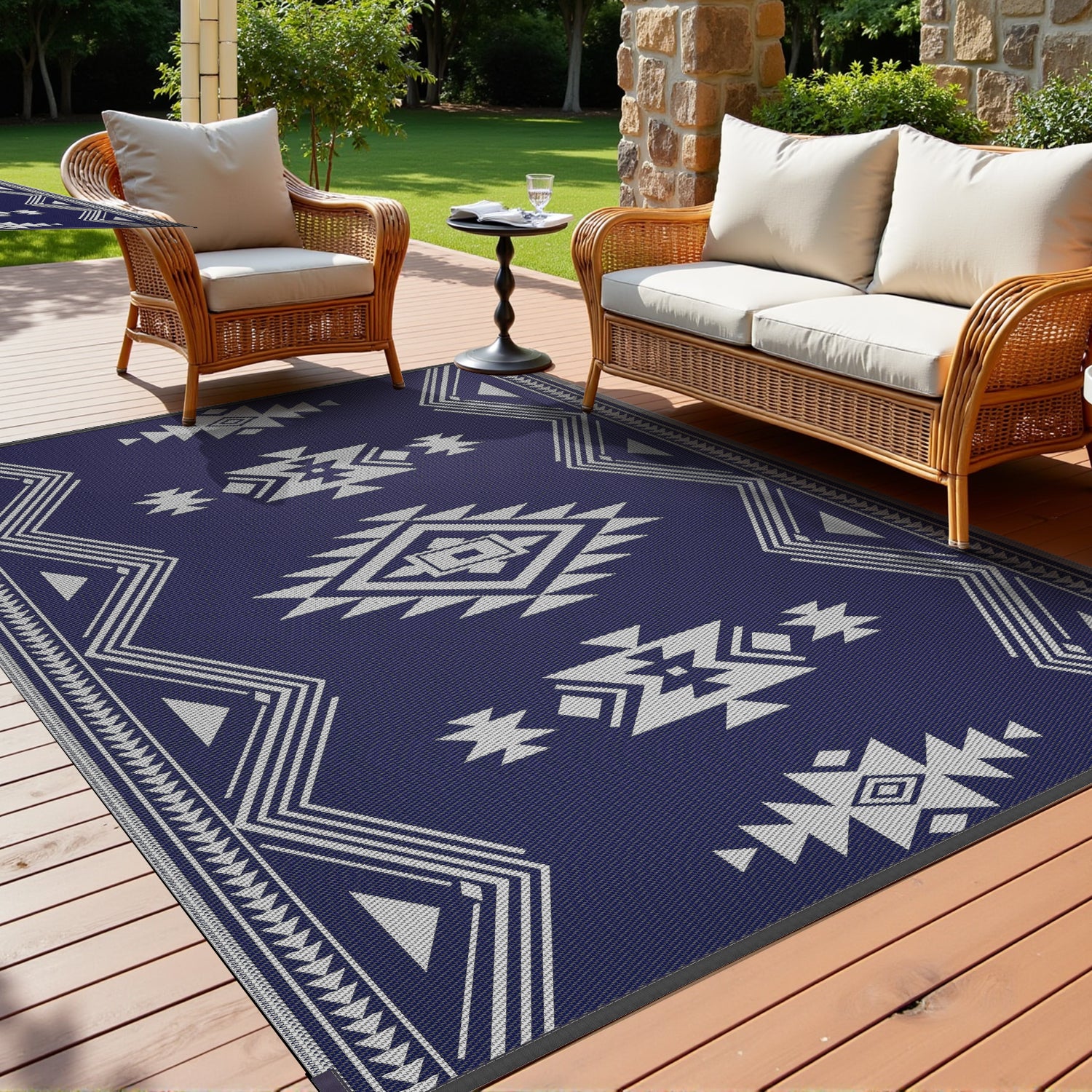SIXHOME Outdoor Rug Reversible Patio Mat