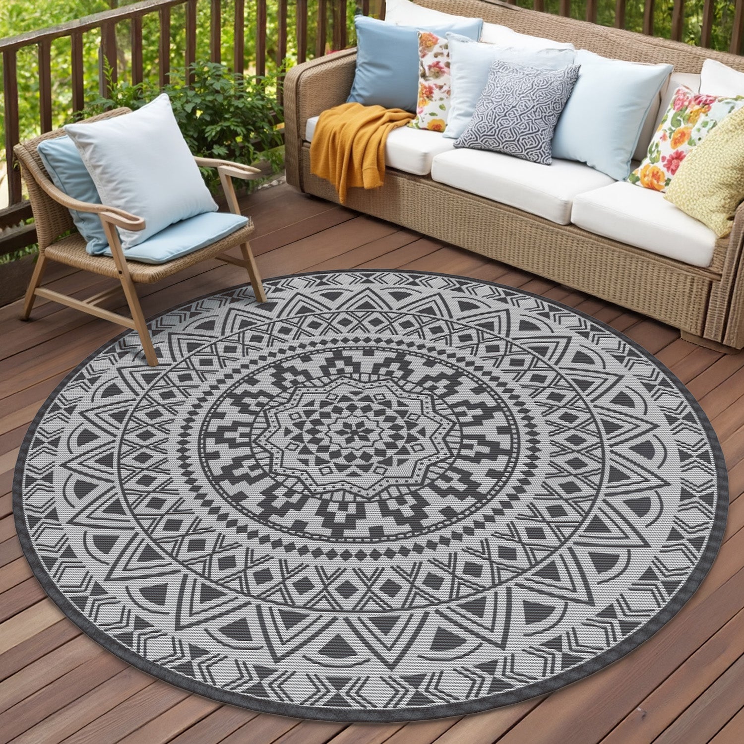 VUNATE Outdoor Patio Rugs Waterproof Lightweight