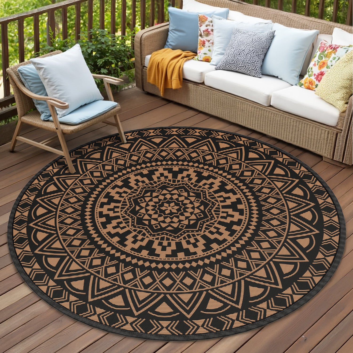 VUNATE Outdoor Patio Rugs Waterproof Lightweight