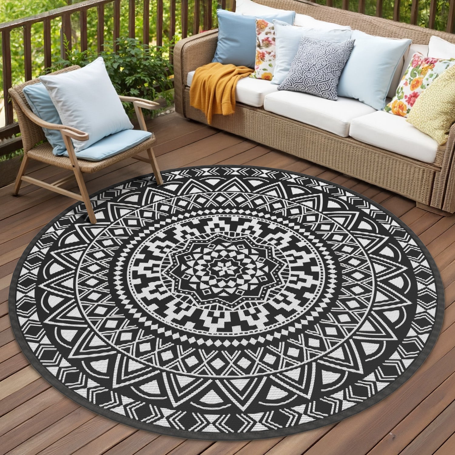 VUNATE Outdoor Patio Rugs Waterproof Lightweight
