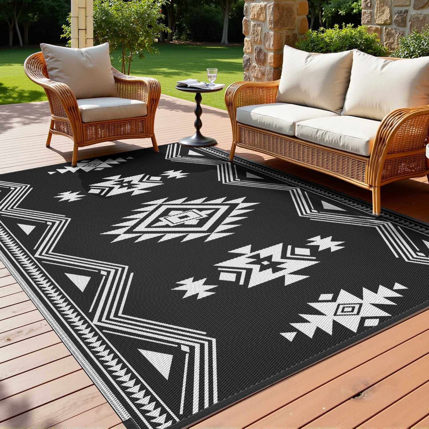 SIXHOME Outdoor Rug Reversible Patio Mat