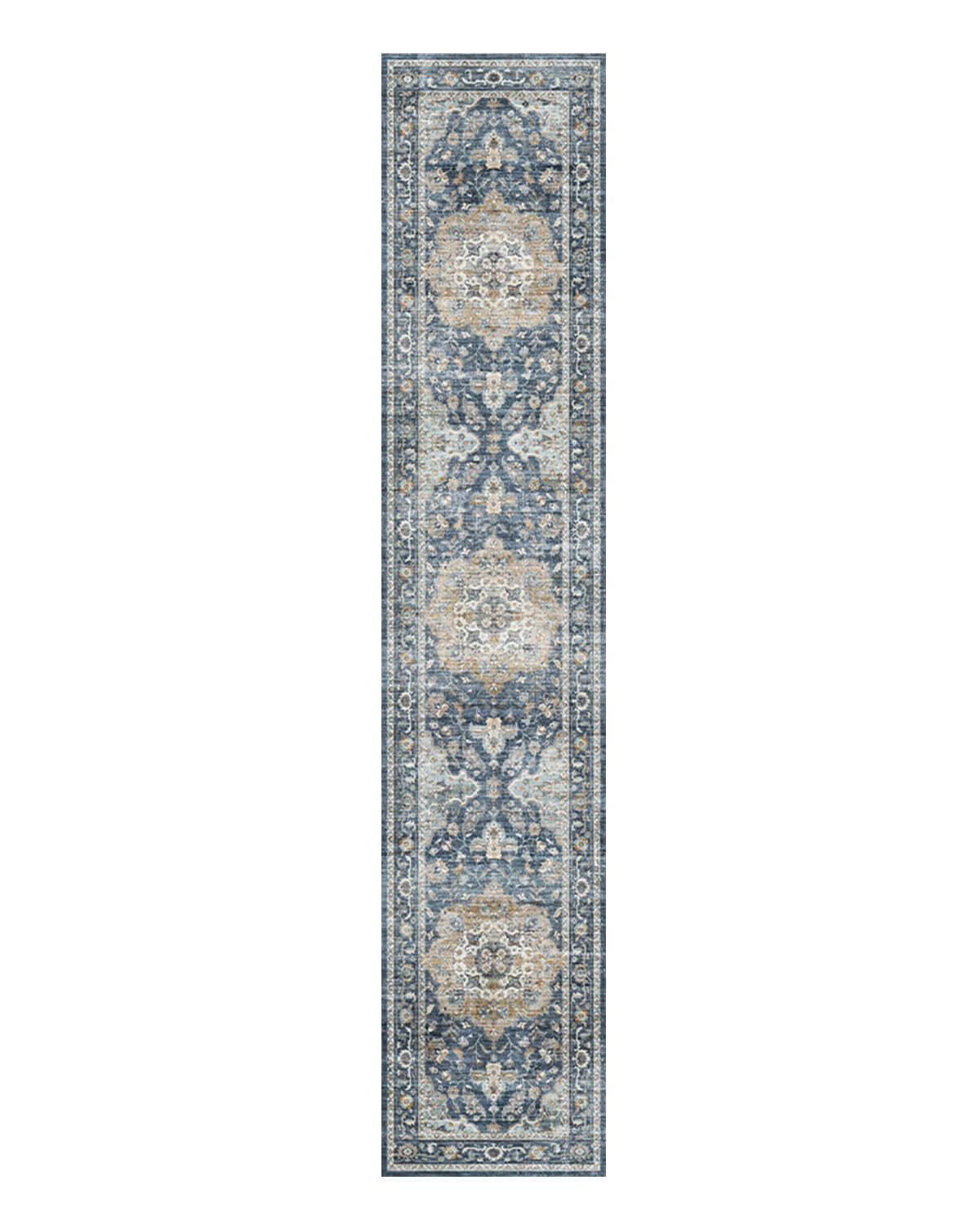 Ember Washable Area Rug Runner - Blue