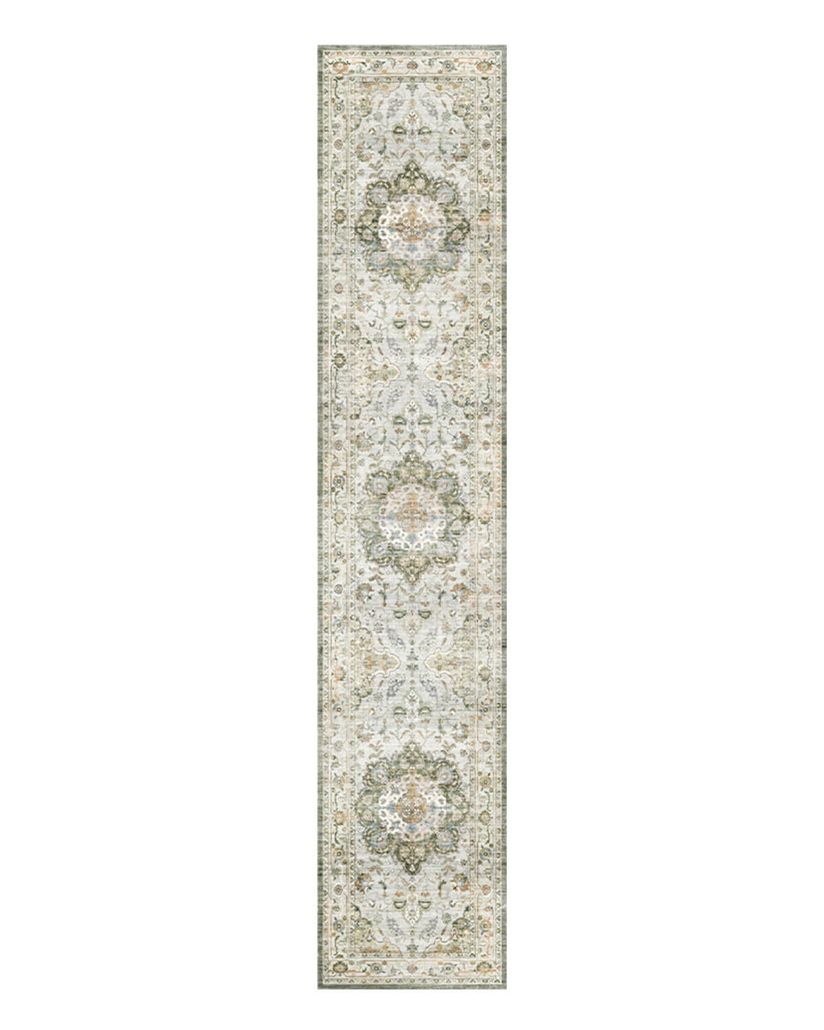 Ember Washable Area Rug Runner - Green