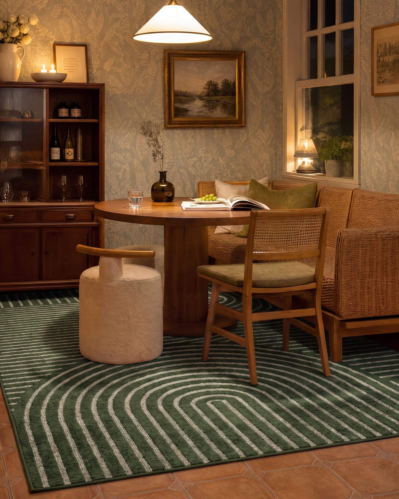 Echo Washable Area Rug - Green