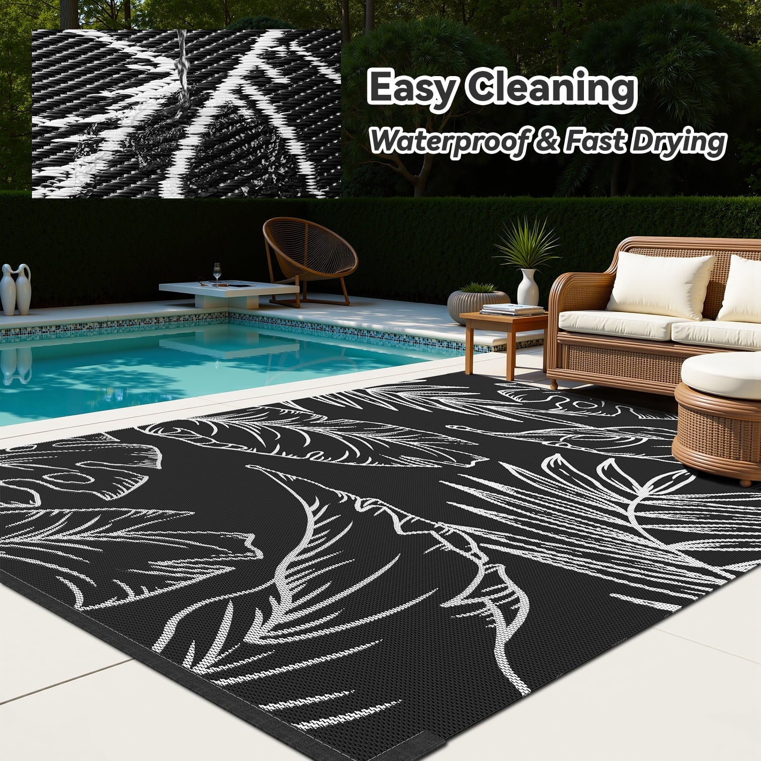 SIXHOME Tropical Outdoor Rug