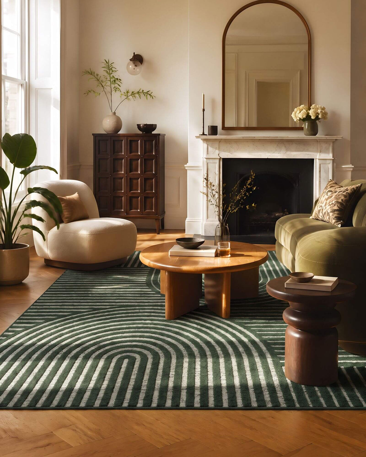 Echo Washable Area Rug - Green