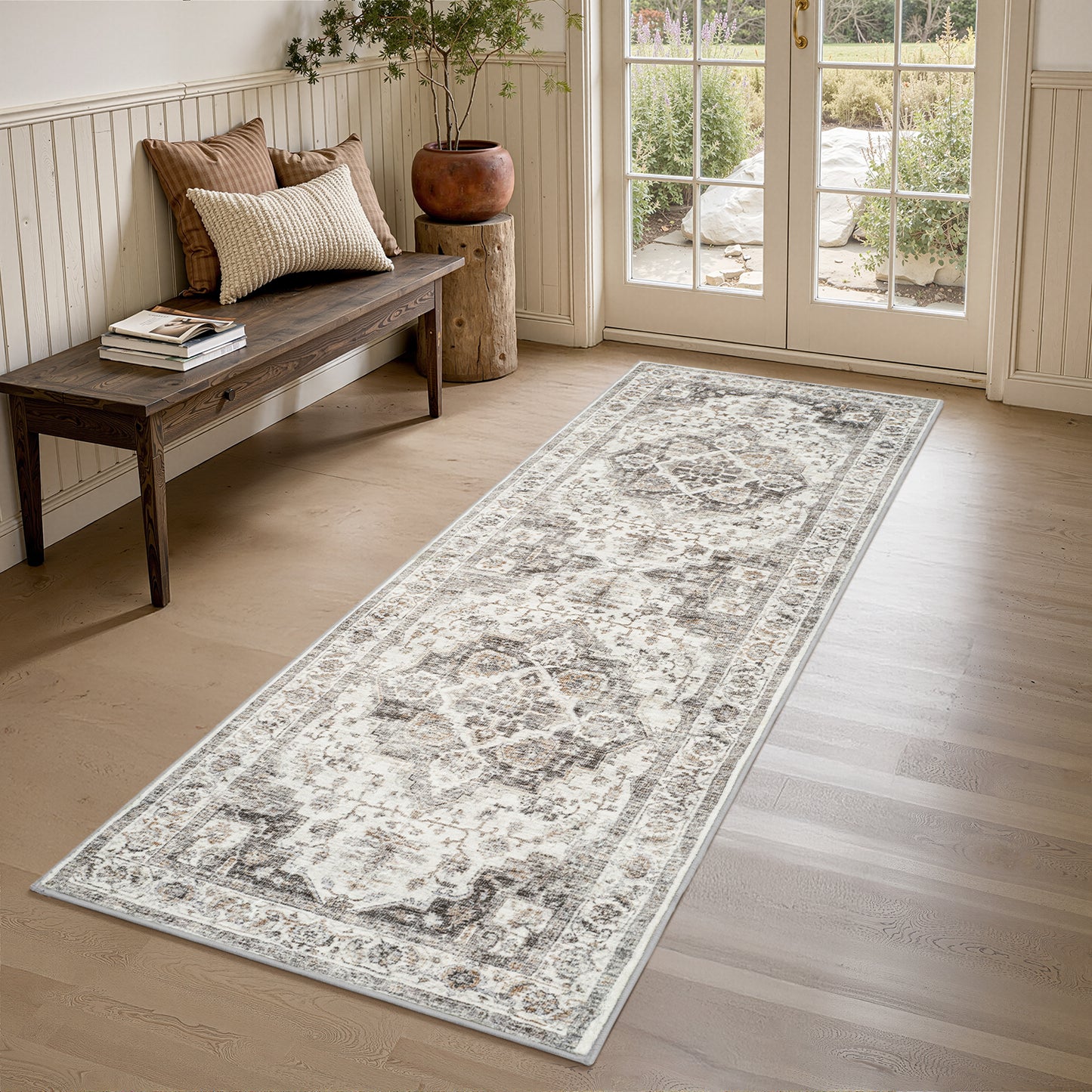 Area Rug Washable Carpet Soft Distressed Non Slip Vintage