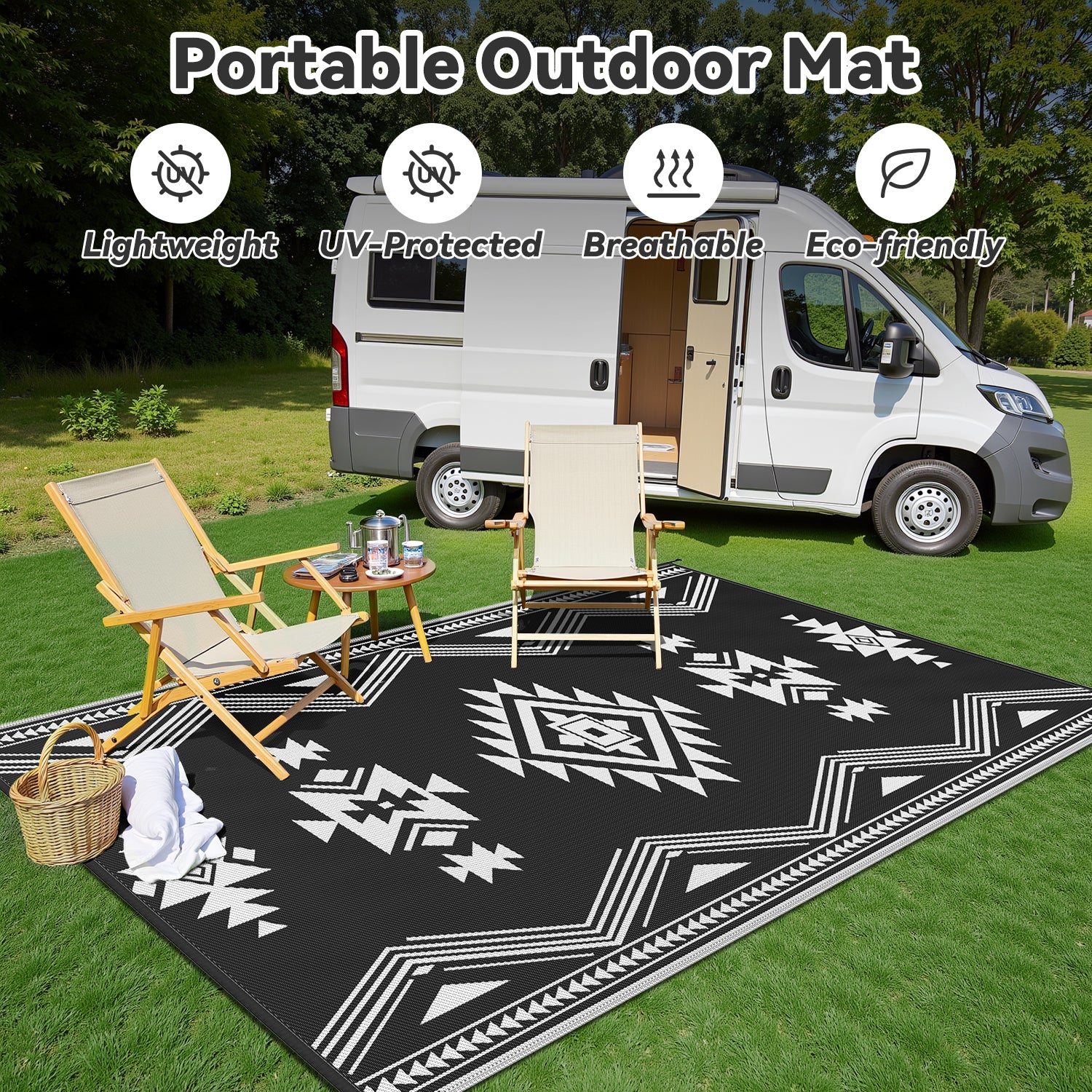 SIXHOME Outdoor Rug Reversible Patio Mat
