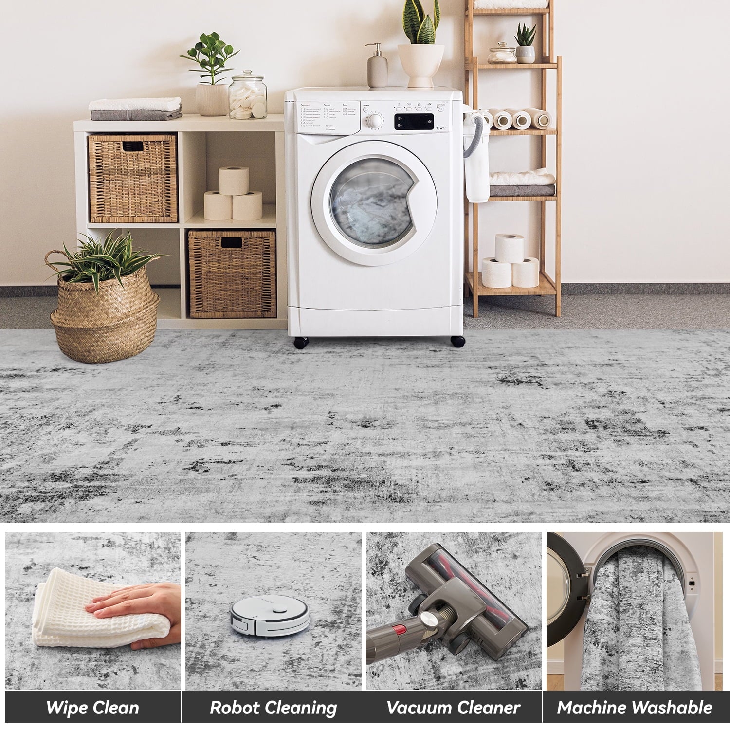 Neutral Modern Abstract Area Rug