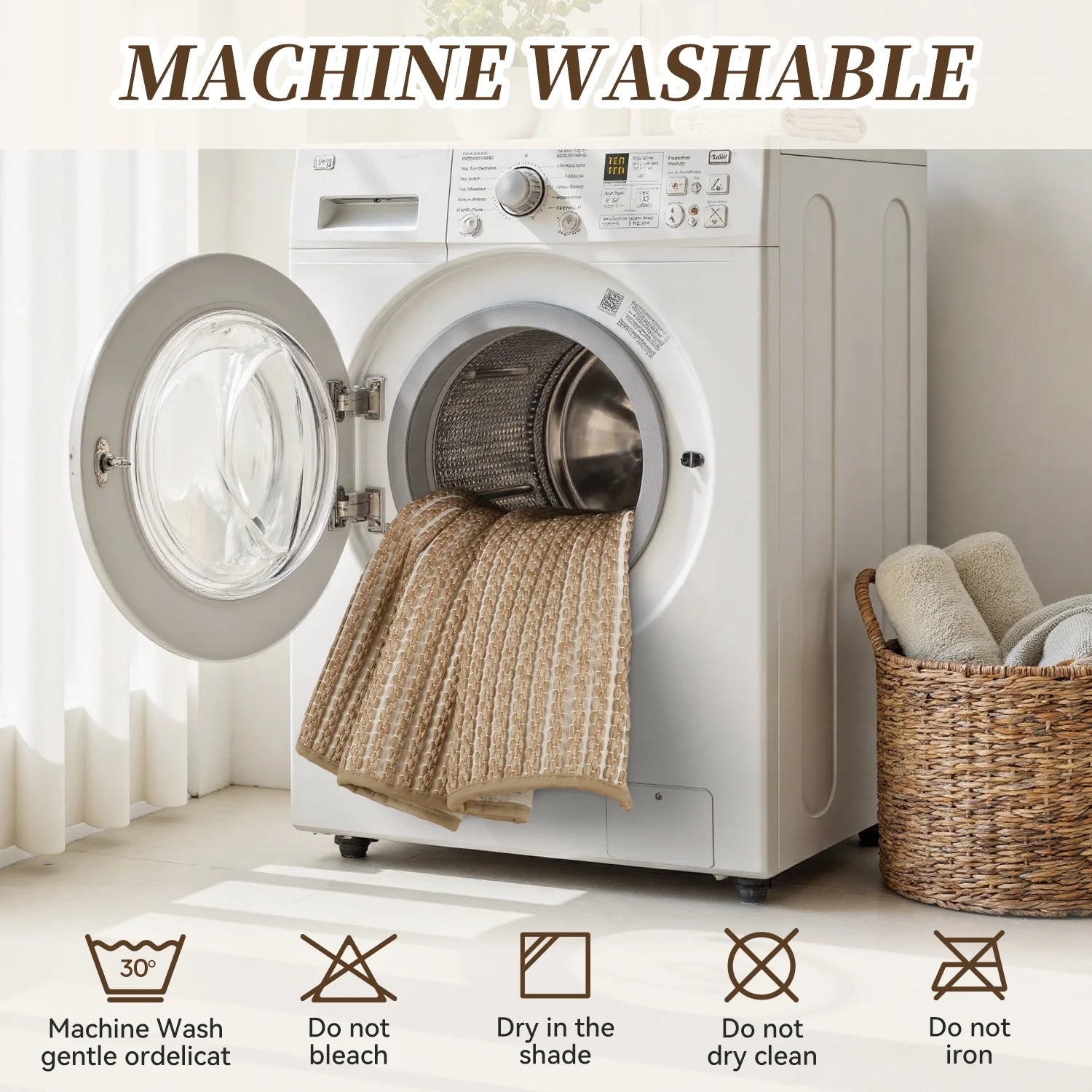 Woven Textured Bath Rug