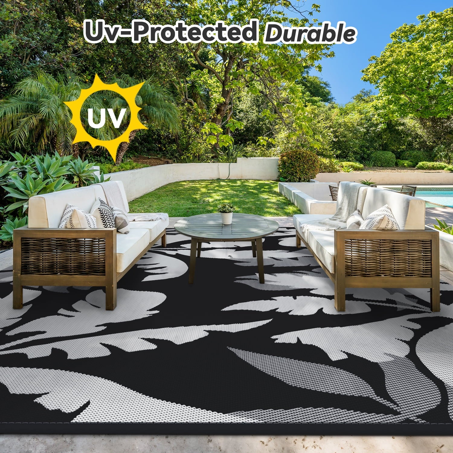 VUNATE Plastic Straw Rug
