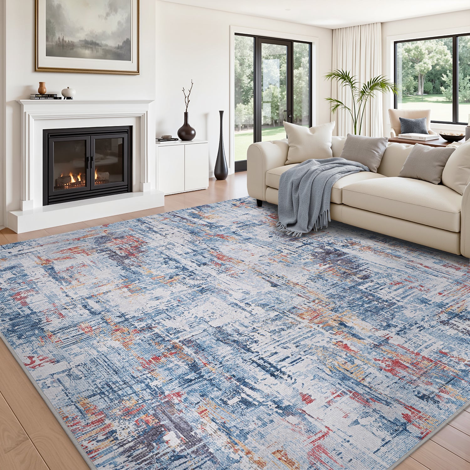 Area Rugs for Living Room Soft Abstract Washable Rug