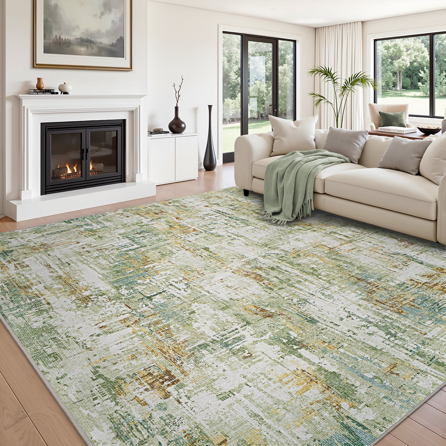 Area Rugs for Living Room Soft Abstract Washable Rug