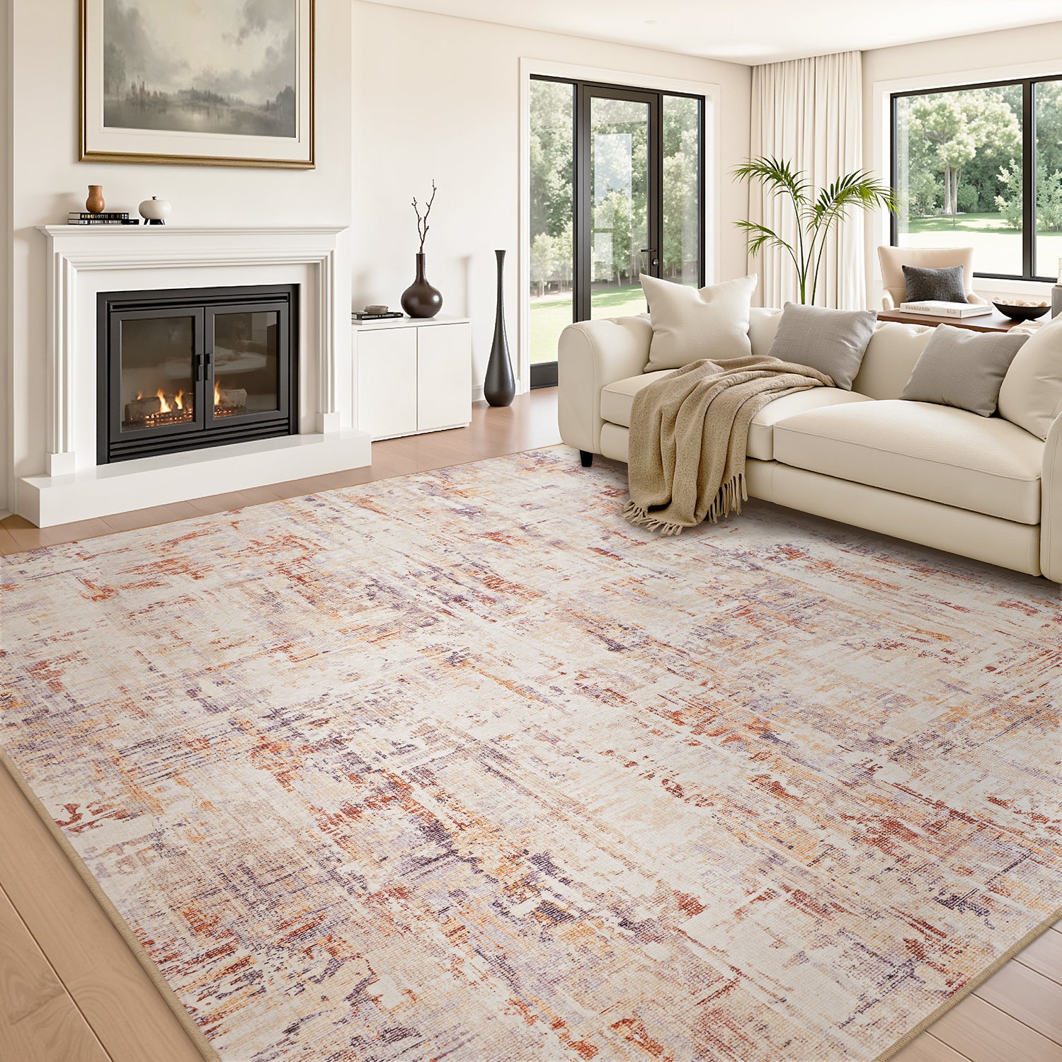Area Rugs for Living Room Soft Abstract Washable Rug