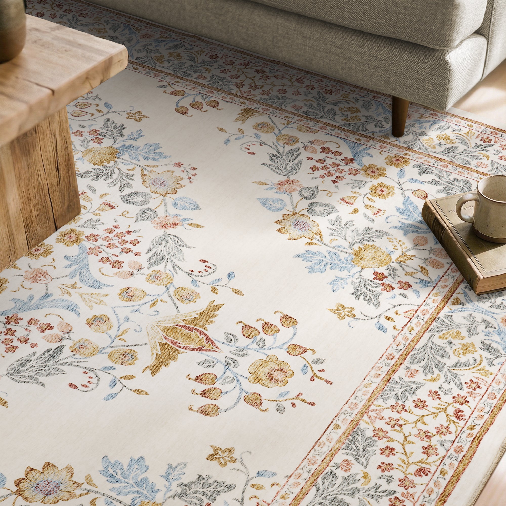 MontVoo Vintage Medallion Washable Rug Multi