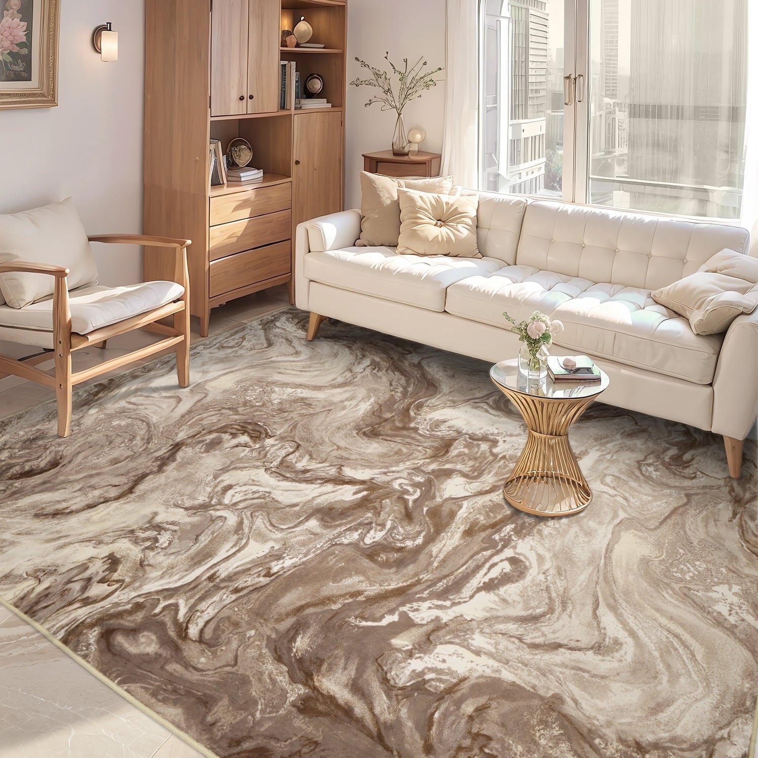 Marble Swirl Abstract Rug