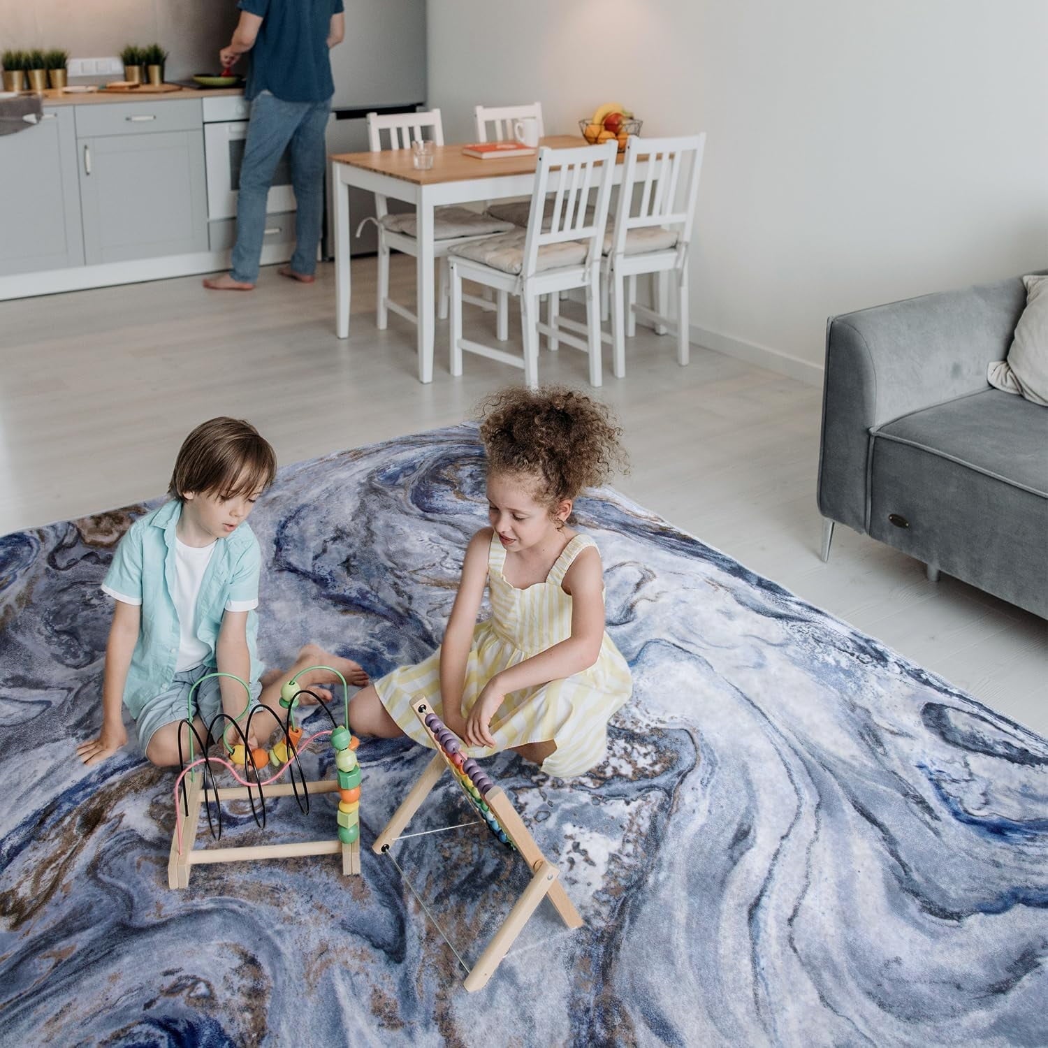 Marble Swirl Abstract Rug