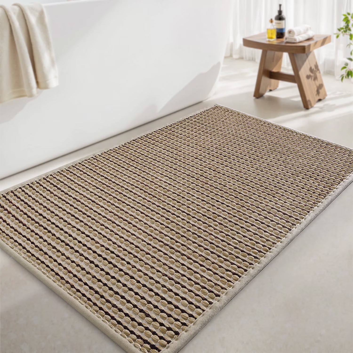 Woven Textured Bath Rug