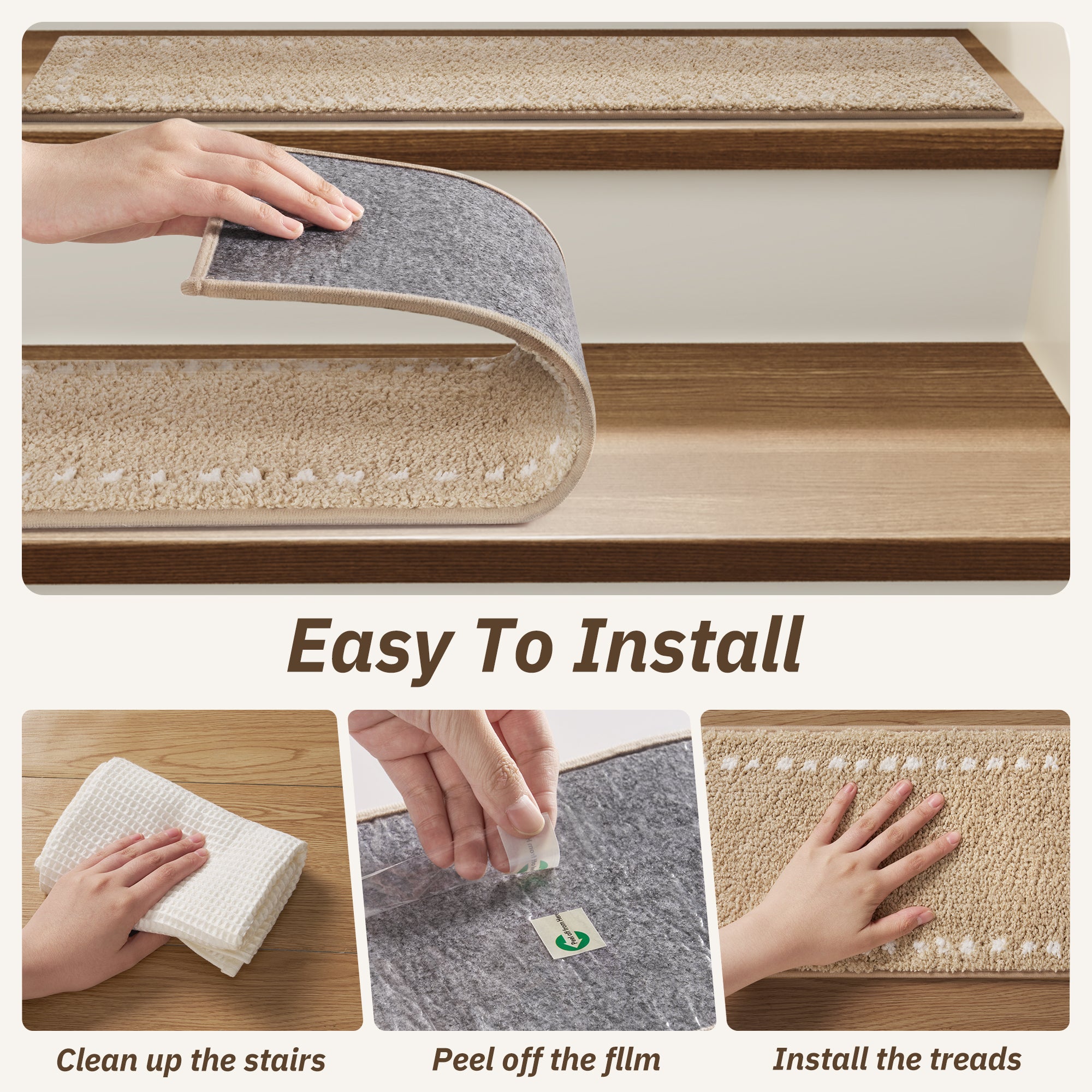 MontVoo Minimalist Soft Non-Slip Stair Treads