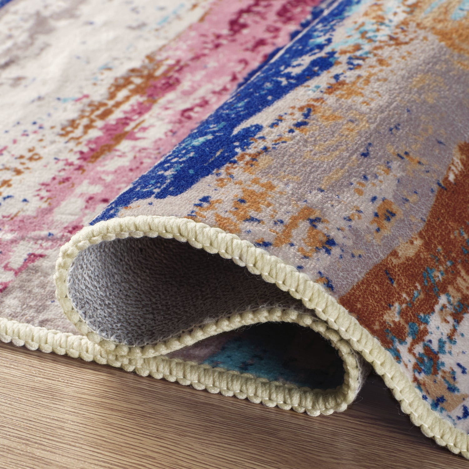 MontVoo Modern Abstract Multicolor Washable Area Rug