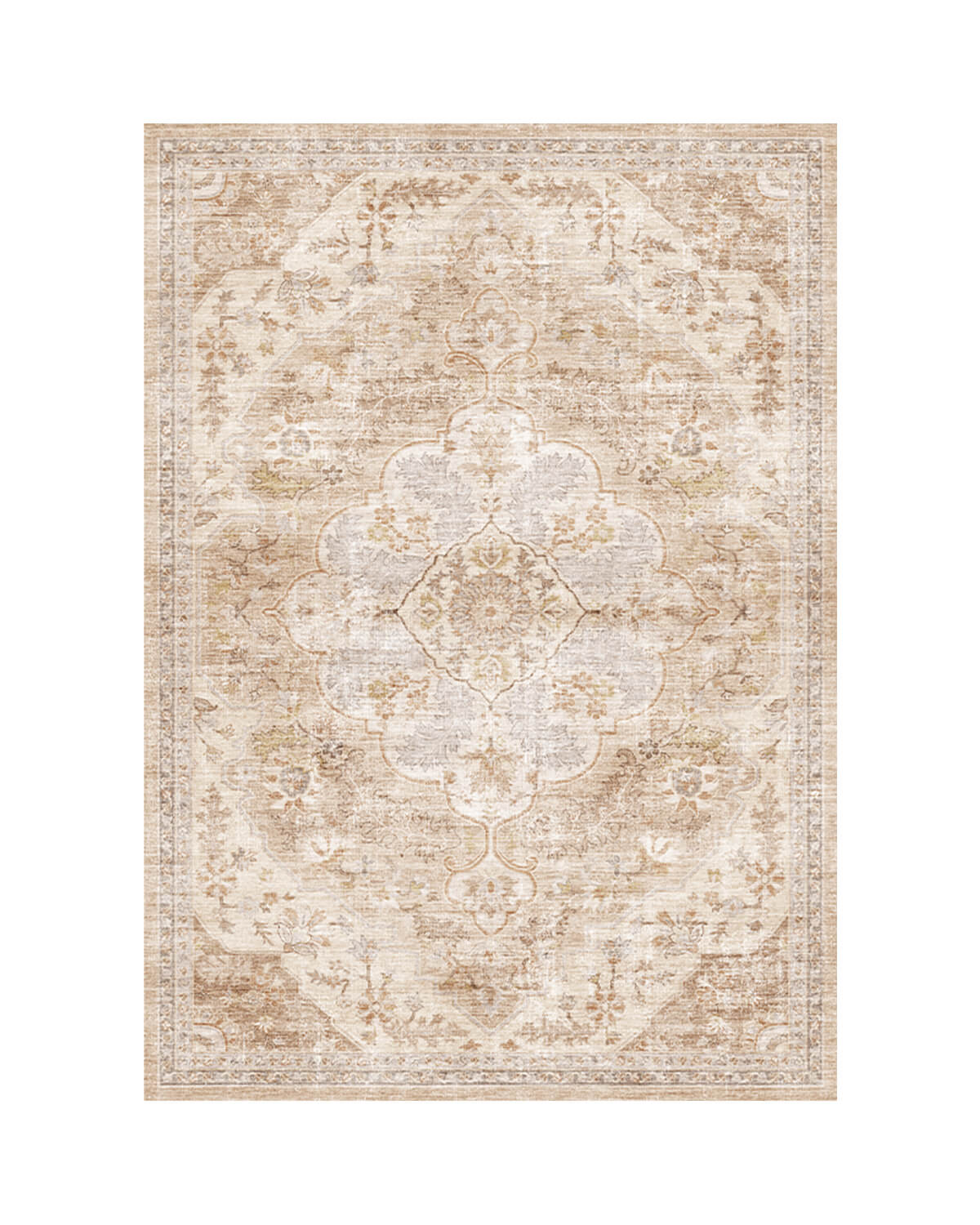 Opulence Washable Area Rug - Beige