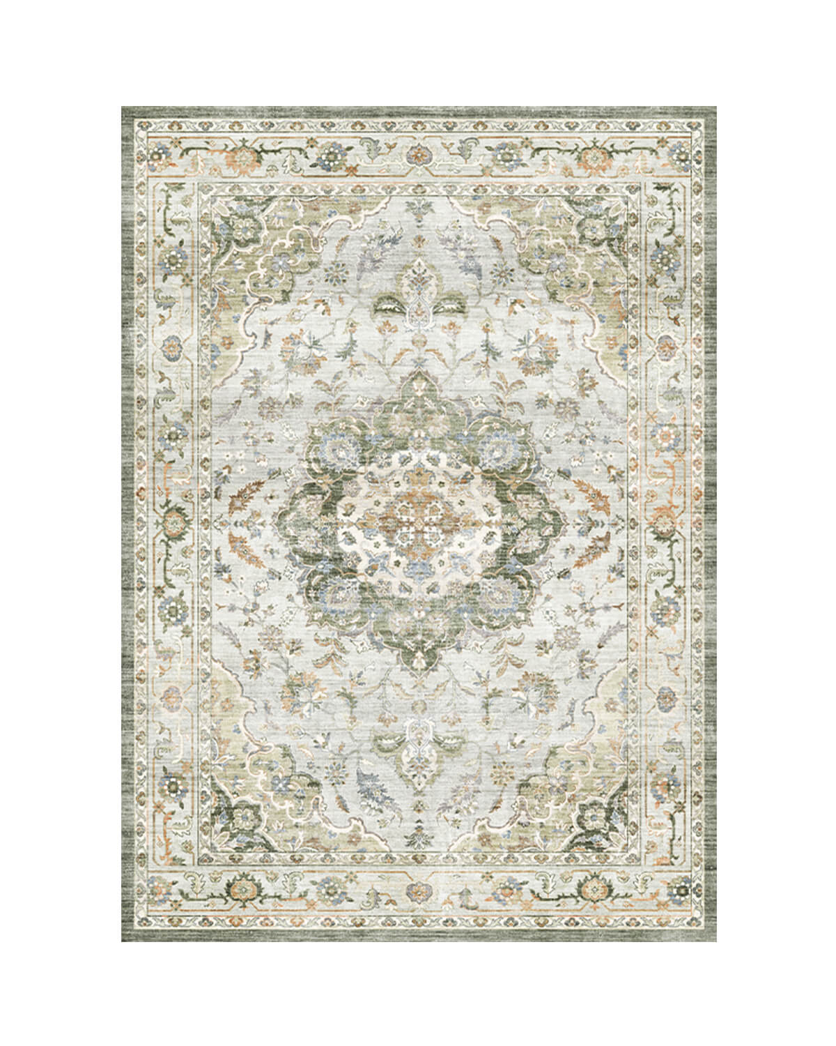 Ember Washable Area Rug - Green