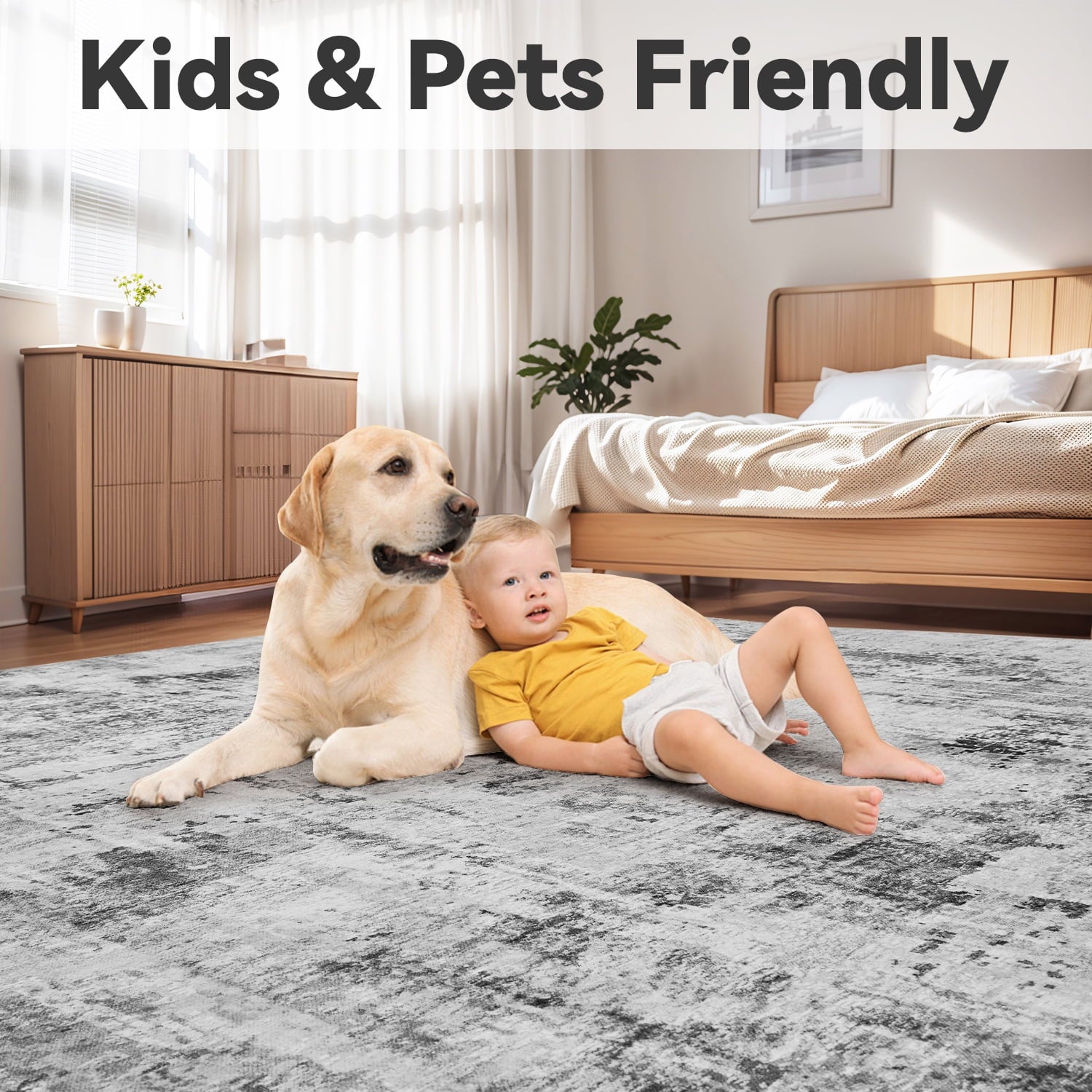 Neutral Modern Abstract Area Rug