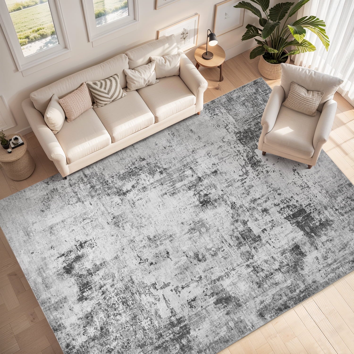 Neutral Modern Abstract Area Rug