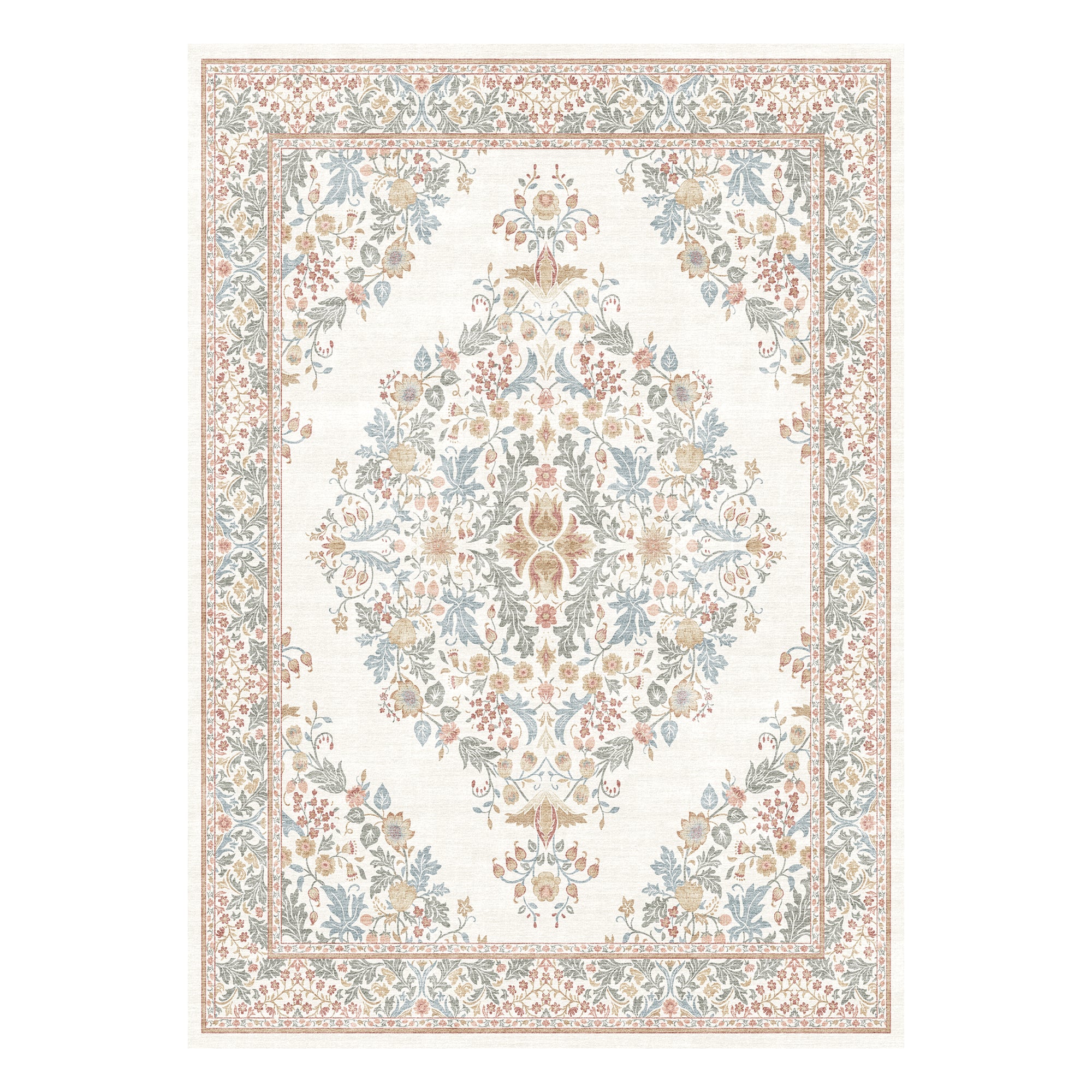 MontVoo Vintage Medallion Washable Rug Multi