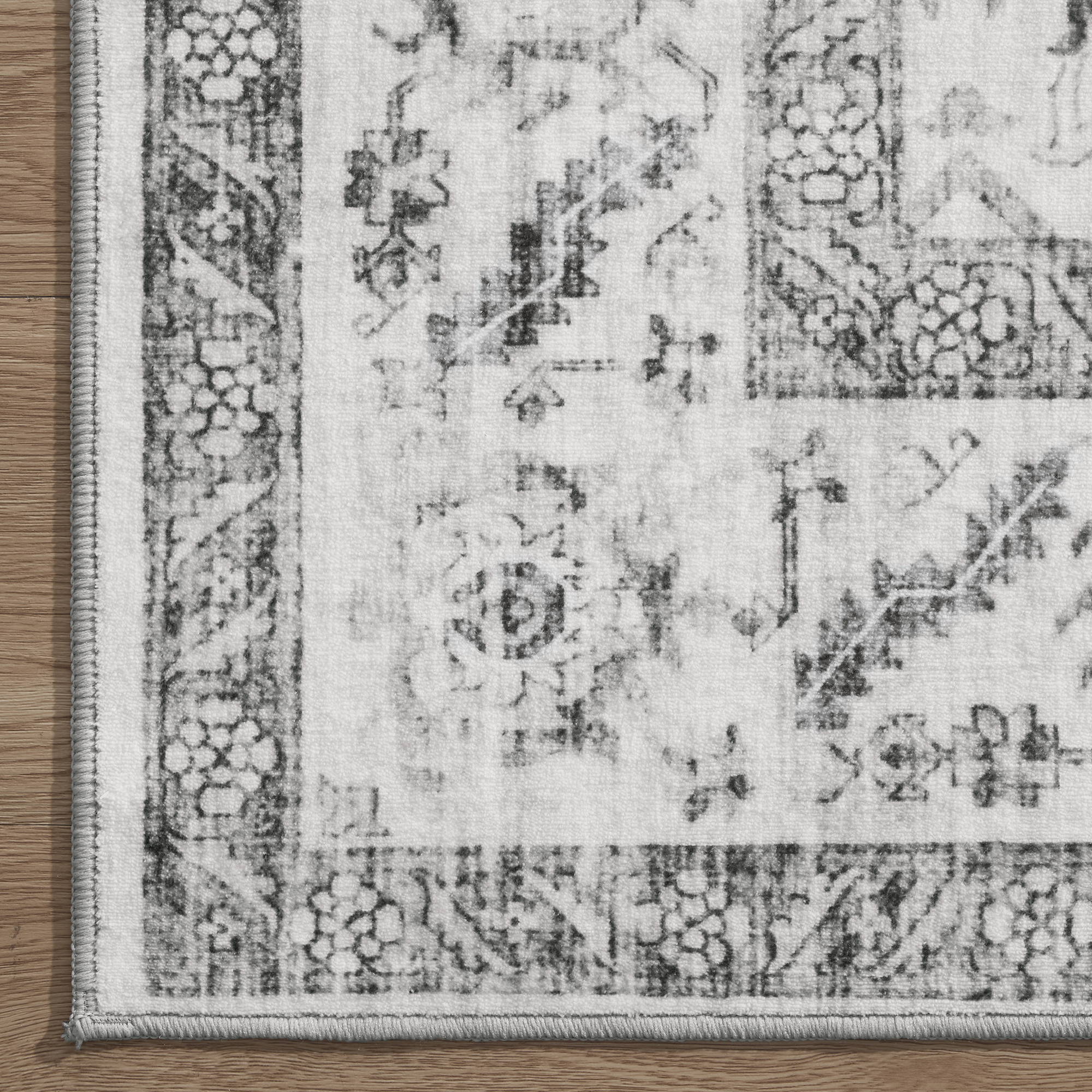Alfombra lavable MontVoo Medallion Floral Gris