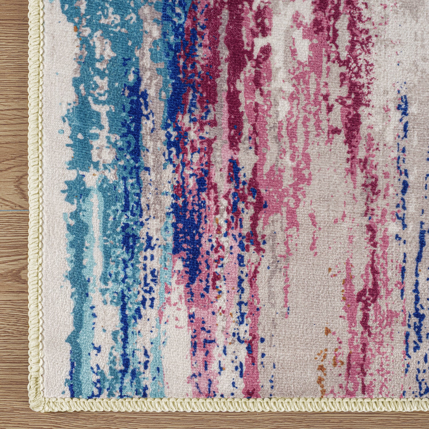 MontVoo Modern Abstract Multicolor Washable Area Rug
