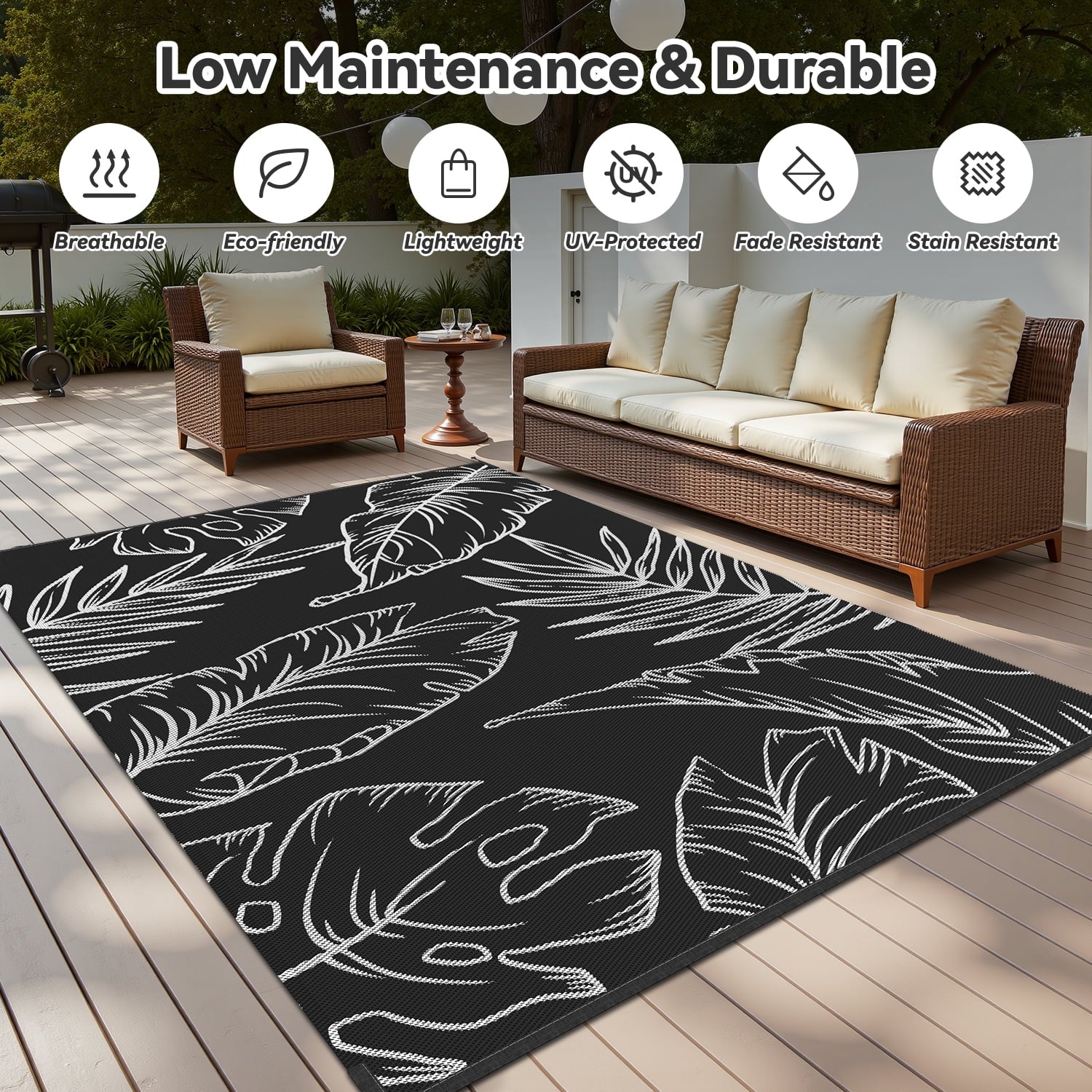 SIXHOME Tropical Outdoor Rug