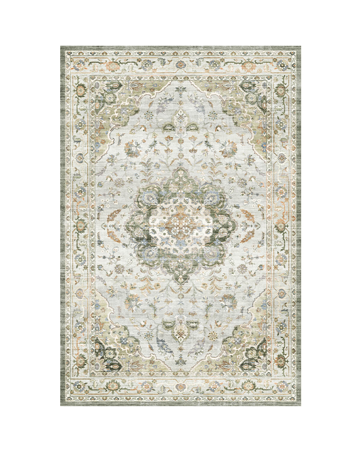Ember Washable Area Rug - Green