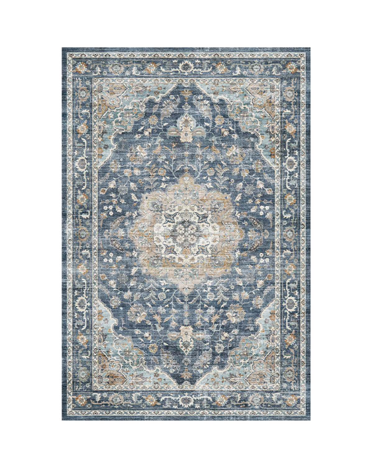 Ember Washable Area Rug - Blue