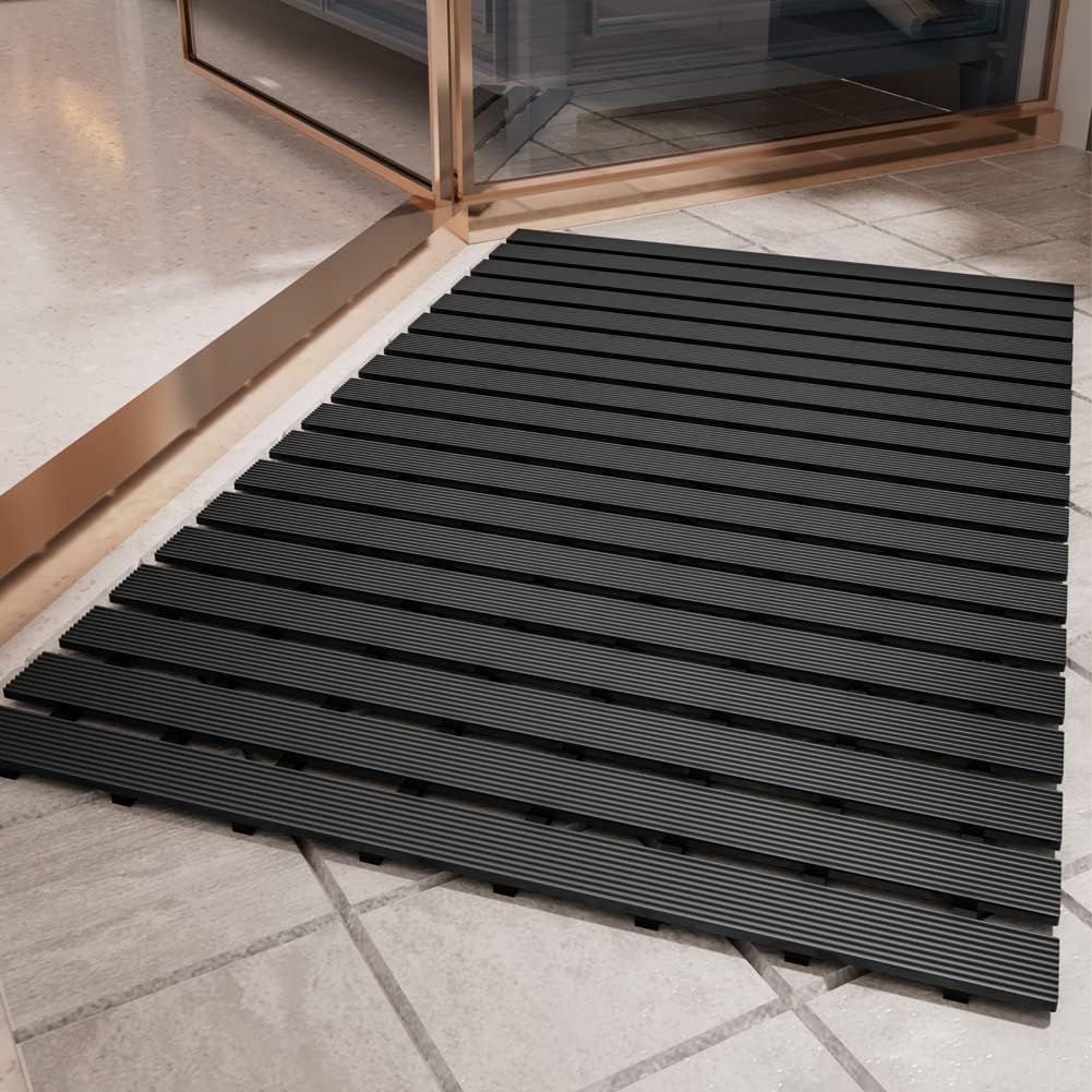 Heavy Duty Rubber Bath Mat - Gray