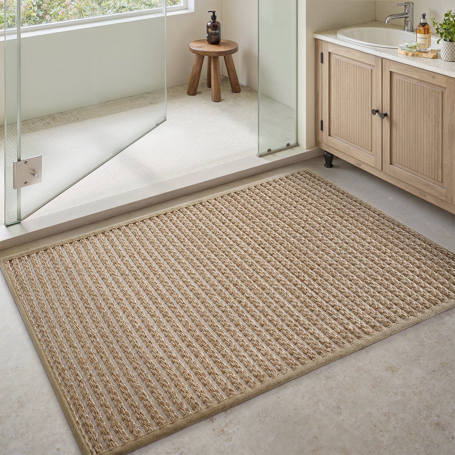 Woven Textured Bath Rug