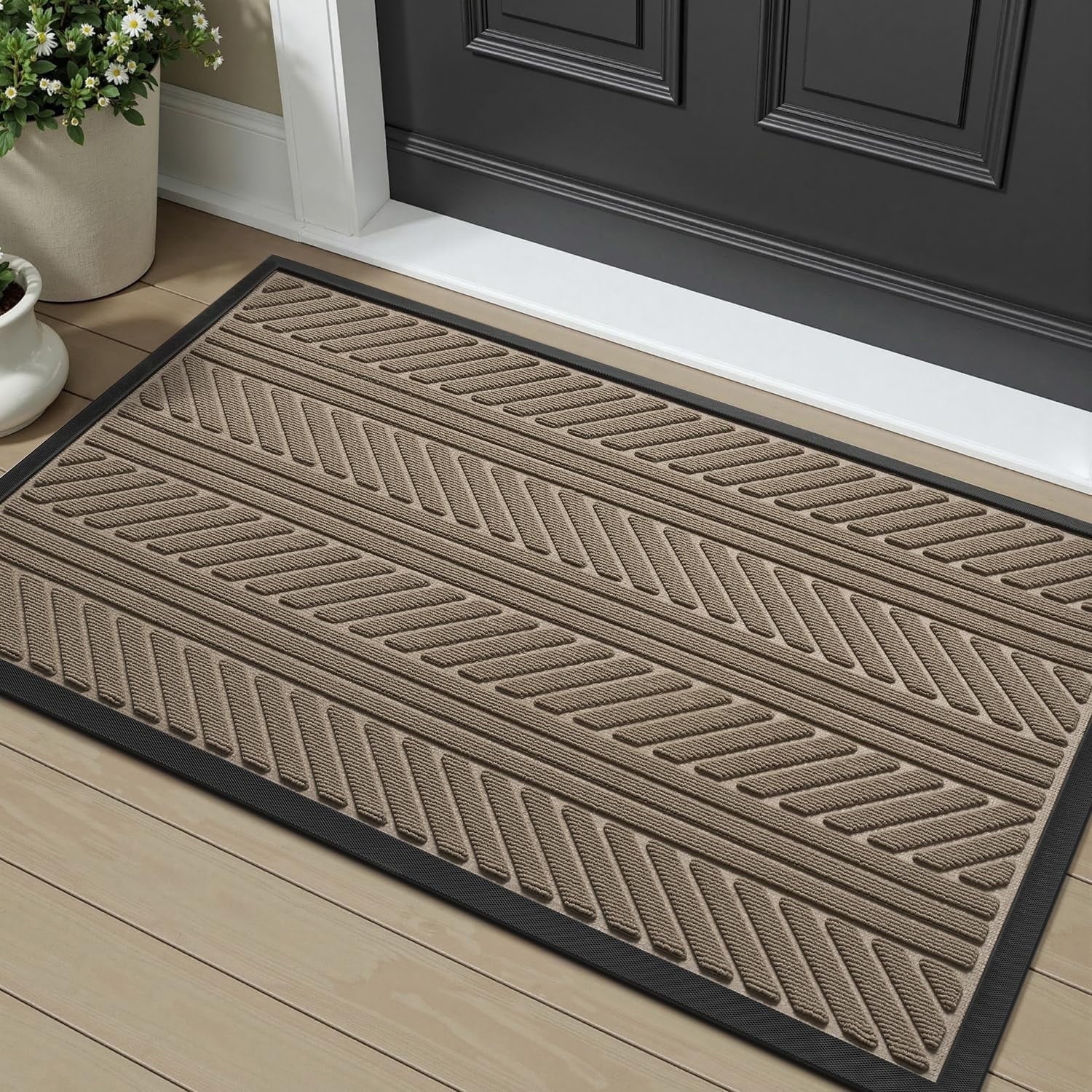 Front Door Mat Outside Absorbent Rubber Welcome Mat