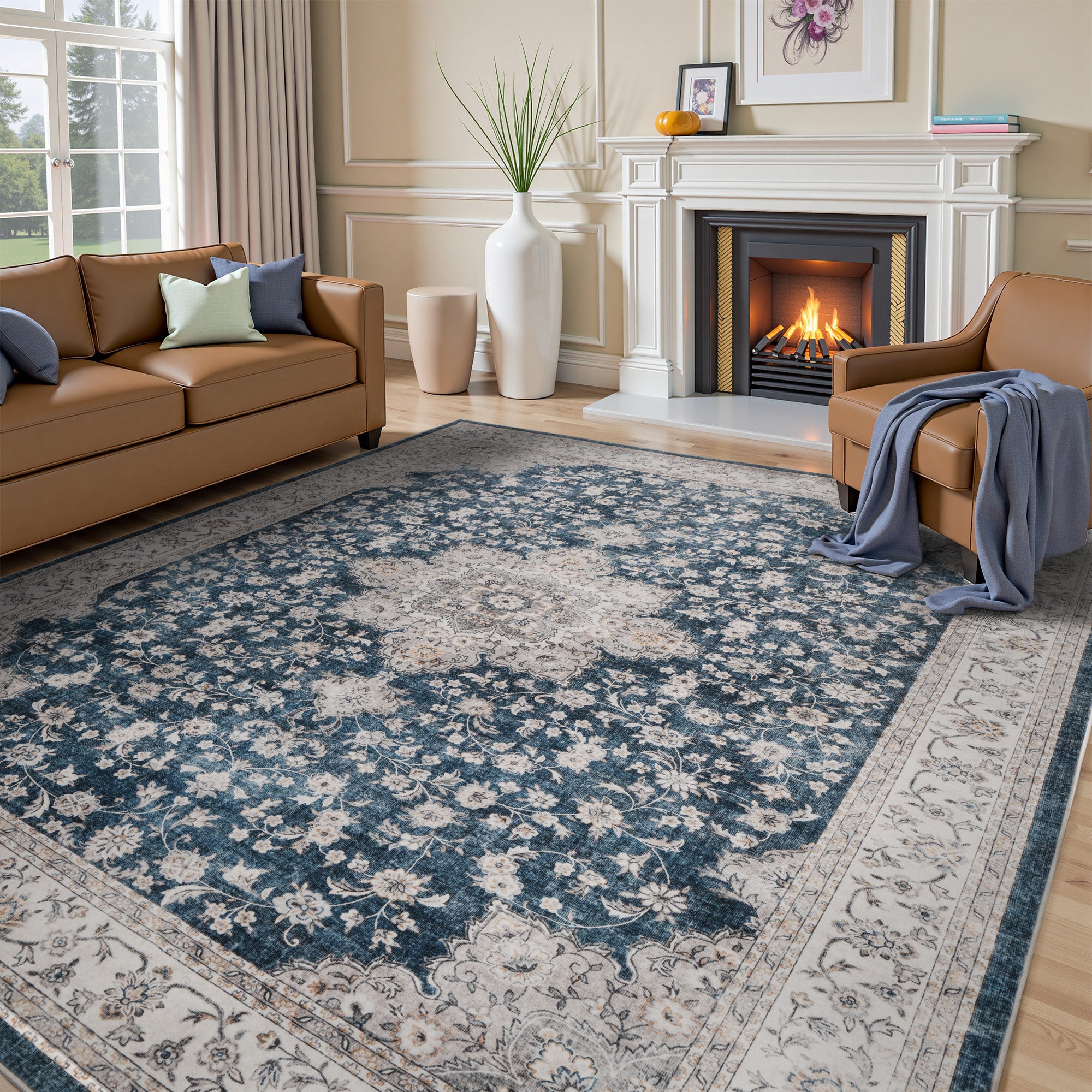 Area Rugs for Living Room Washable Traditional