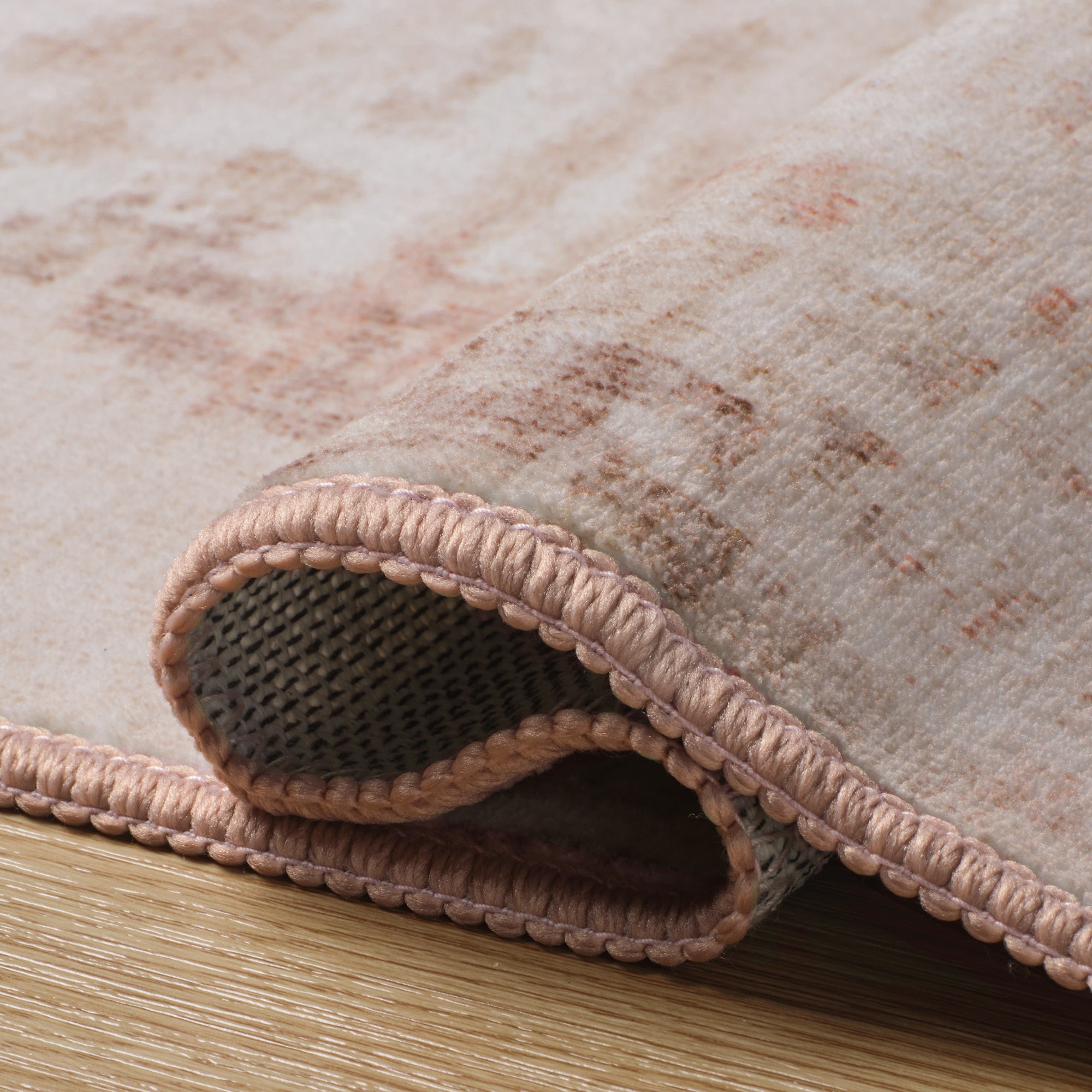 MontVoo Soft Abstract Washable Pink Area Rug