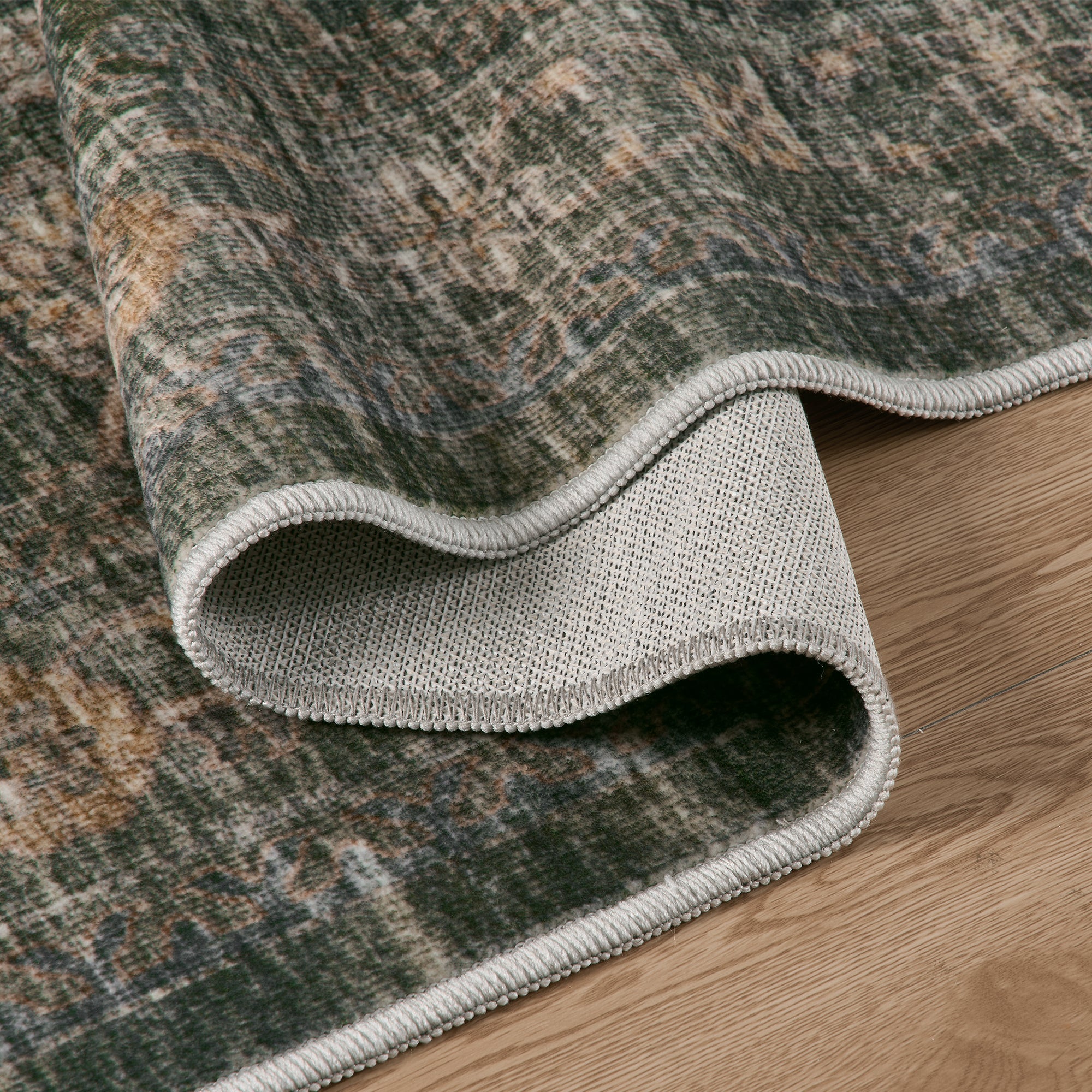 MontVoo Vintage Floral Washable Rugs Green