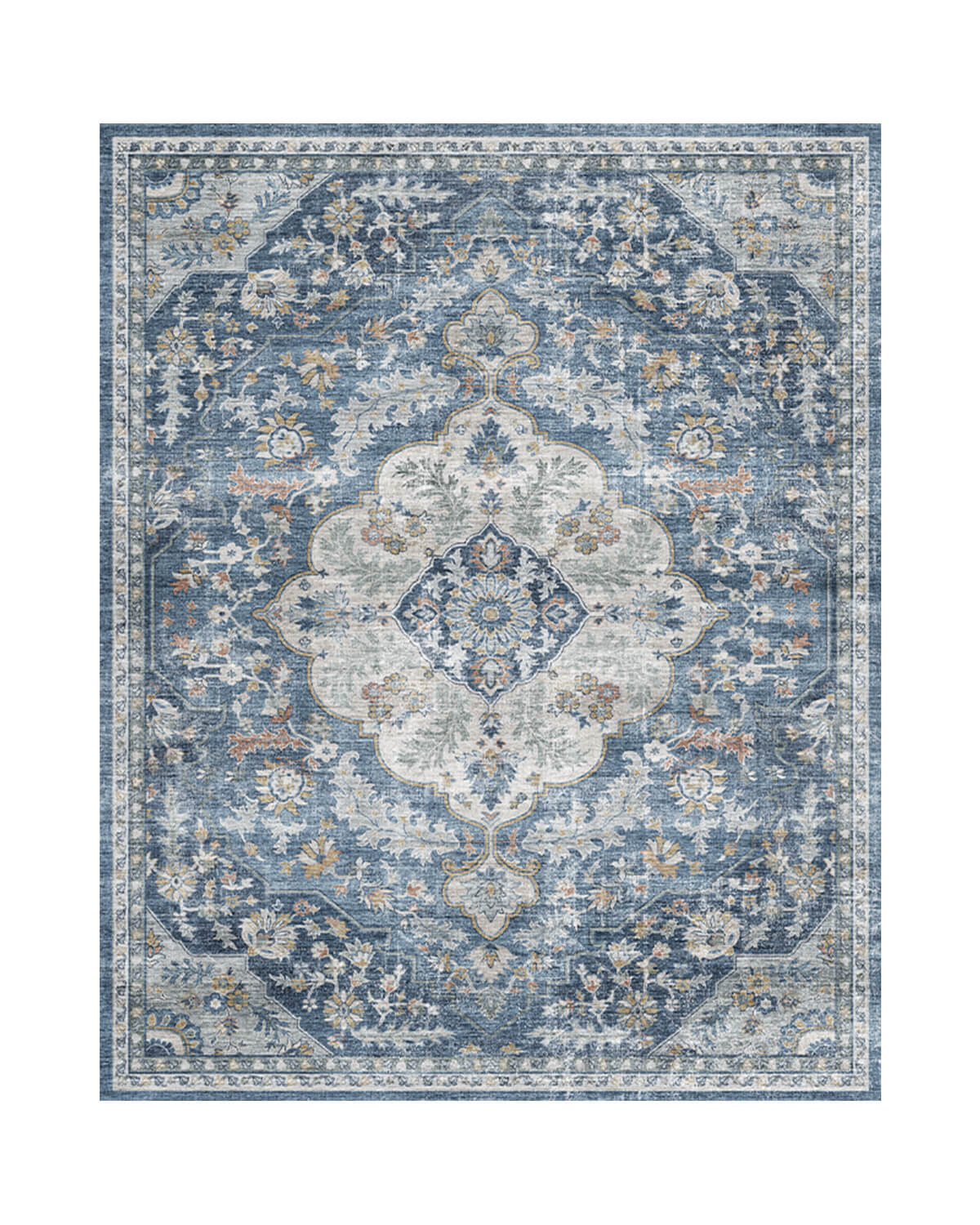 Opulence Washable Area Rug - Blue