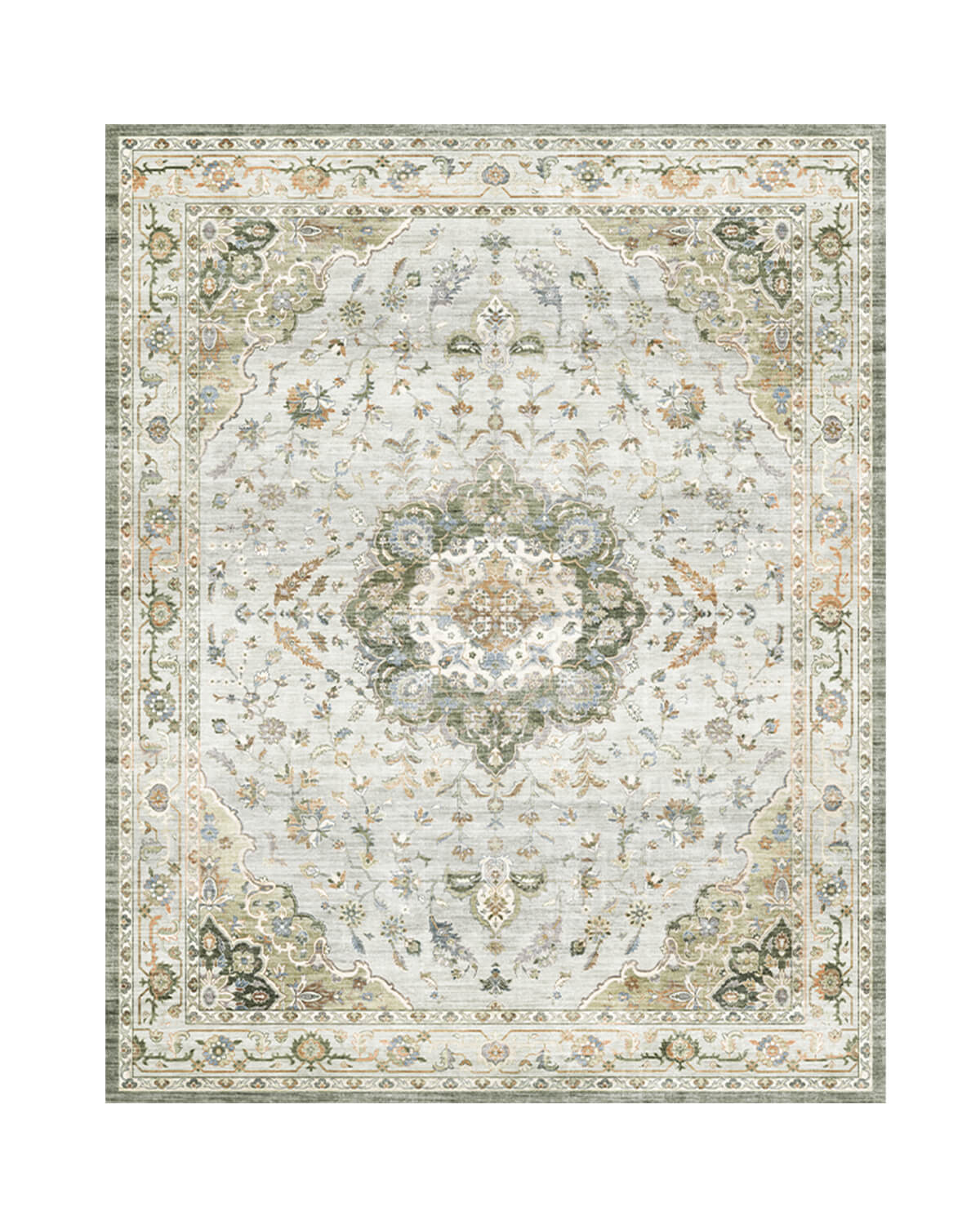 Ember Washable Area Rug - Green