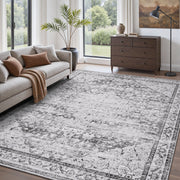 Alfombra lavable MontVoo Medallion Floral Gris