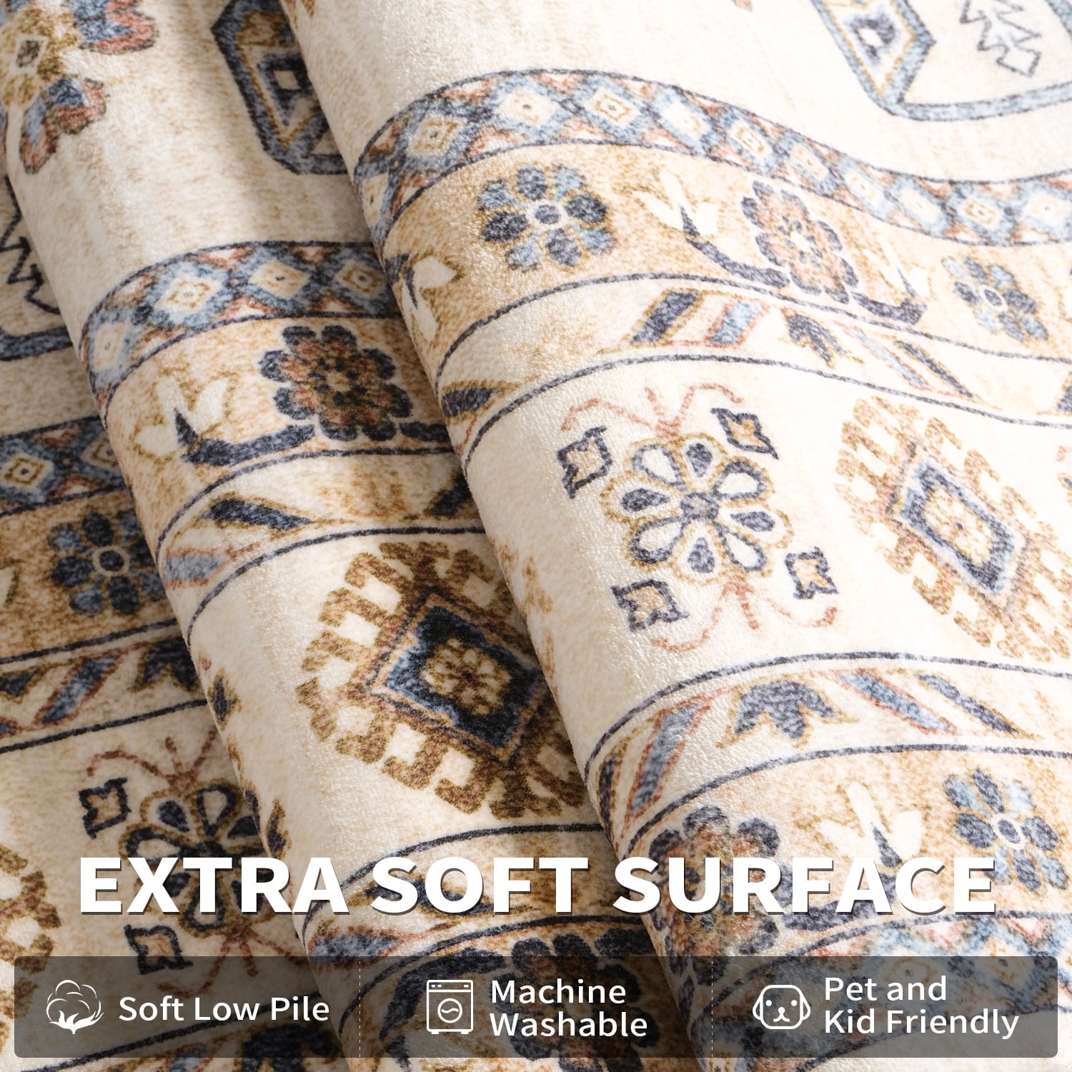 SIXHOME Vintage Floral Distressed Living Room Rugs