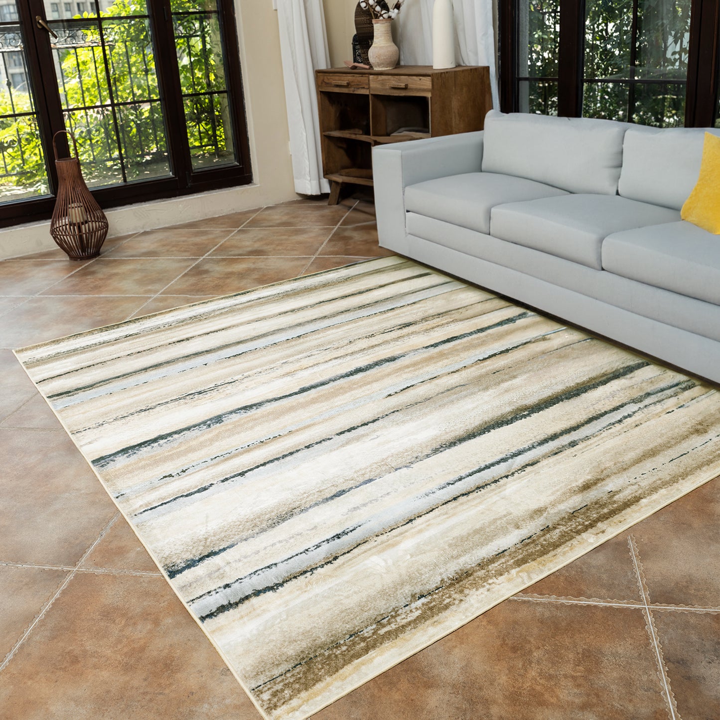 Abstract Modern Thin Rug