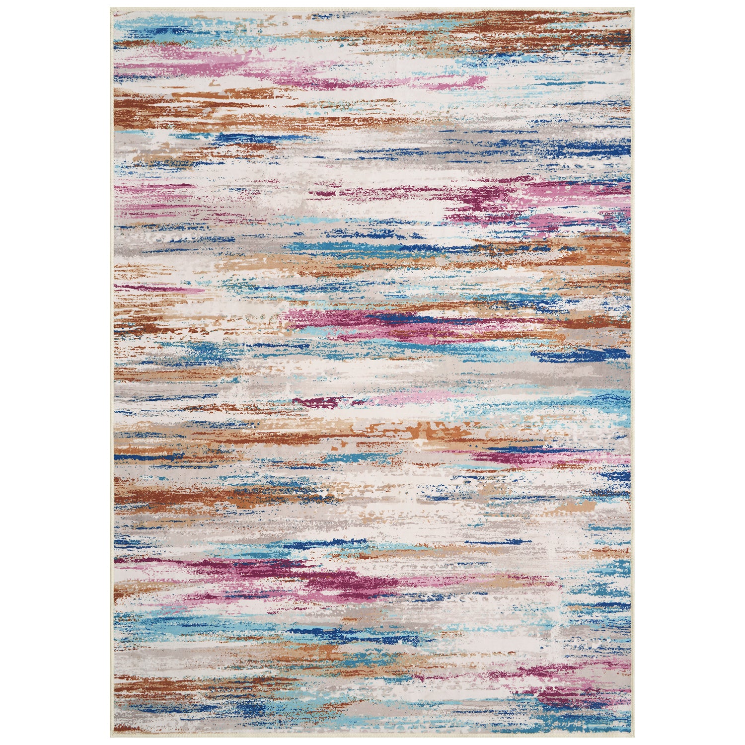 MontVoo Modern Abstract Multicolor Washable Area Rug