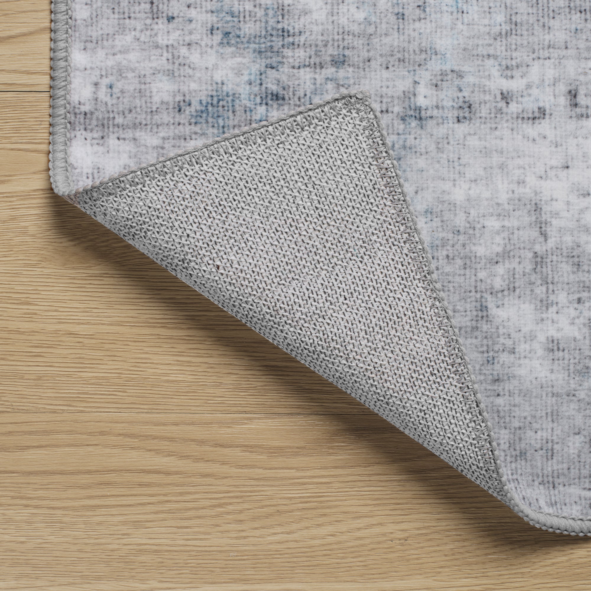 MontVoo Soft Abstract Washable Gray-Teal Area Rug
