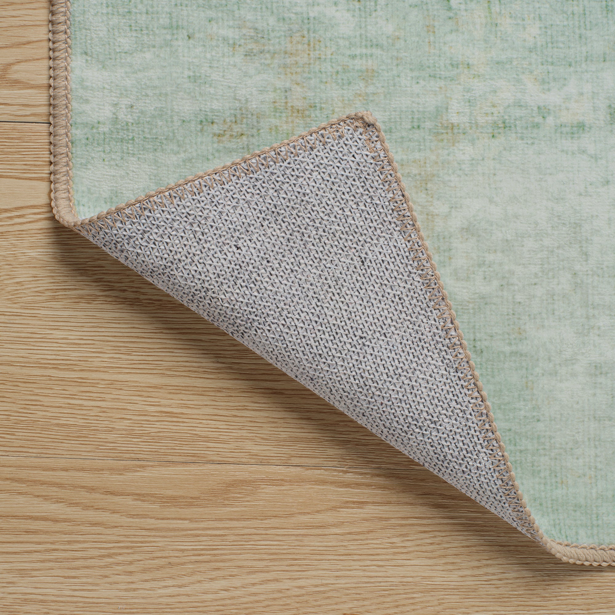 MontVoo Soft Abstract Washable Yellow-Green Area Rug
